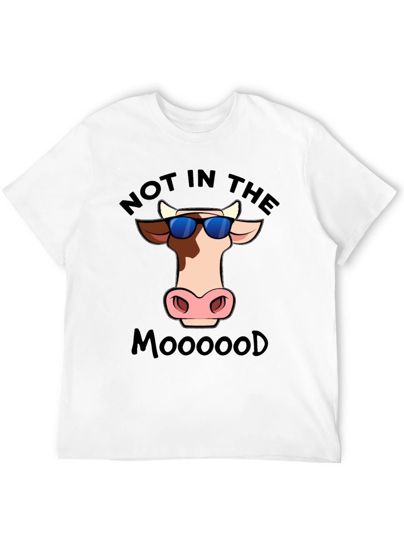 Not In The Mooood Cow Graphic T-Shirt