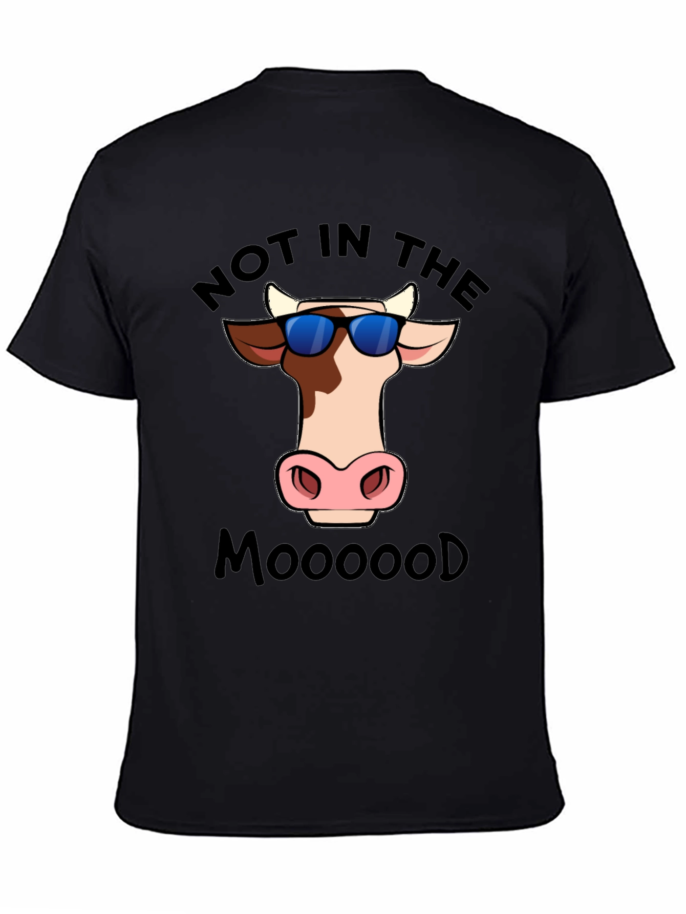 Not In The Mooood Cow Graphic T-Shirt