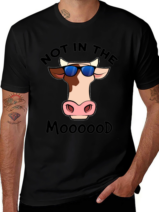Not In The Mooood Cow Graphic T-Shirt