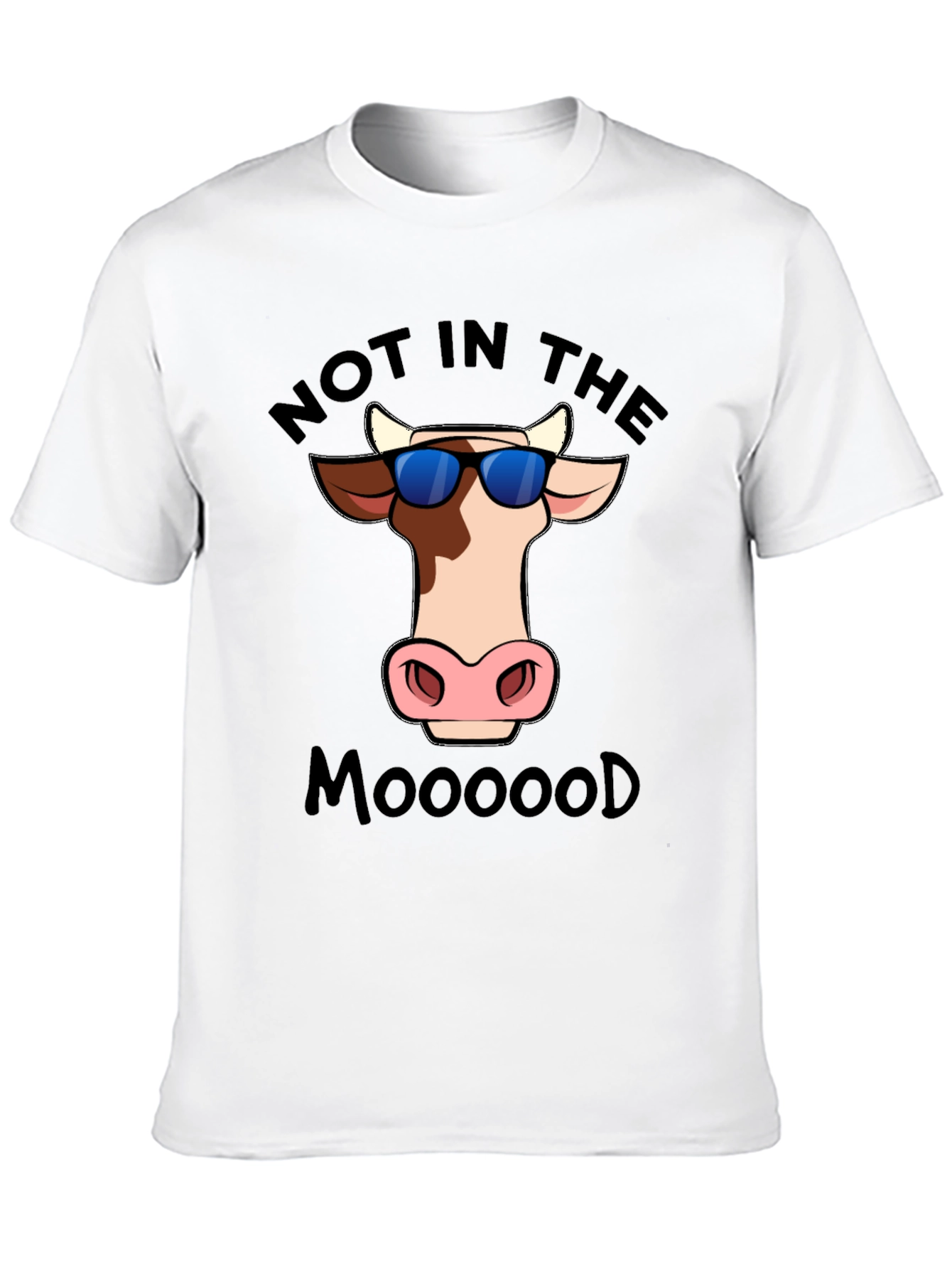 Not In The Mooood Cow Graphic T-Shirt