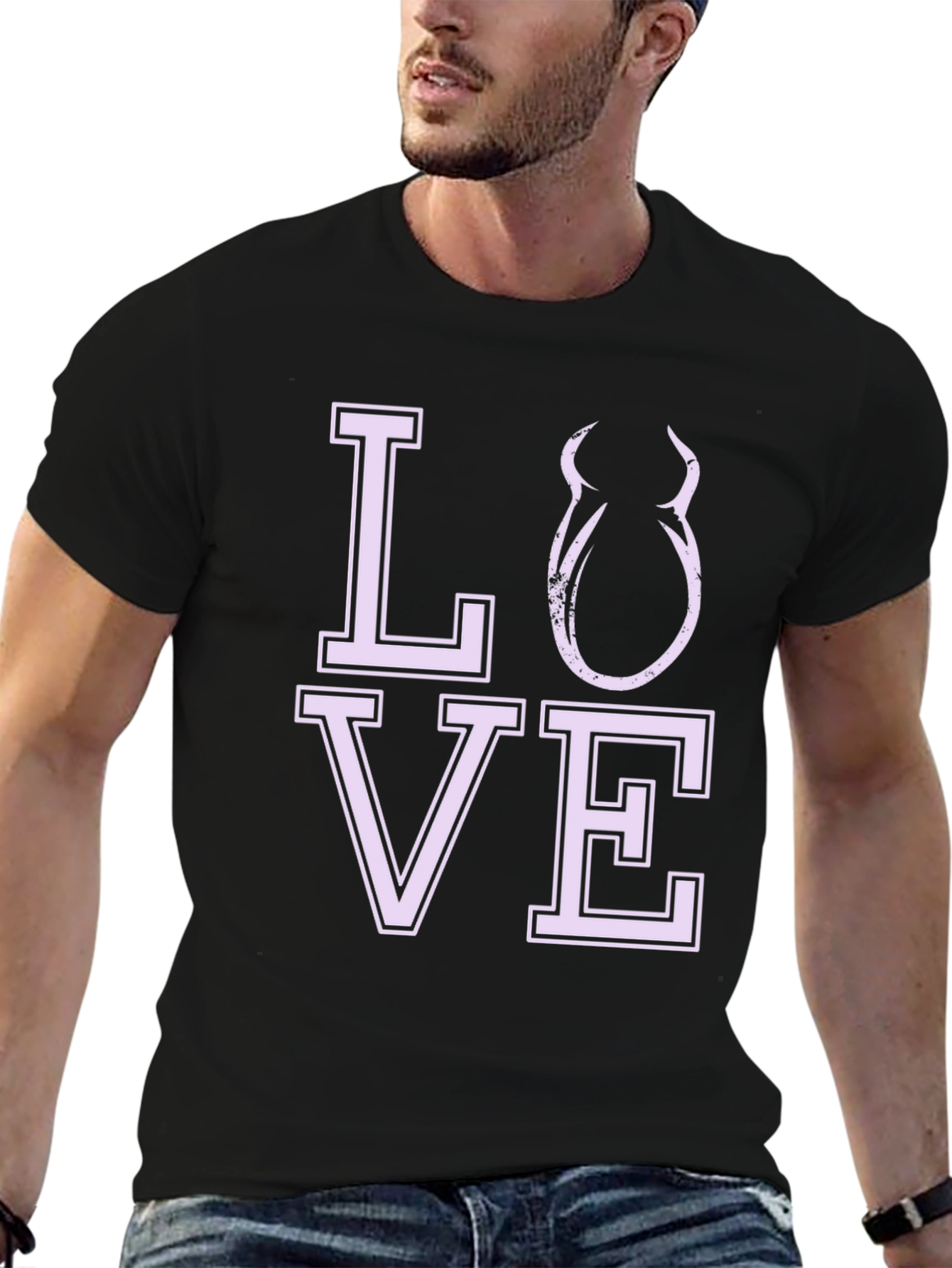 Love Devil Graphic Tee - Black Cotton Shirt