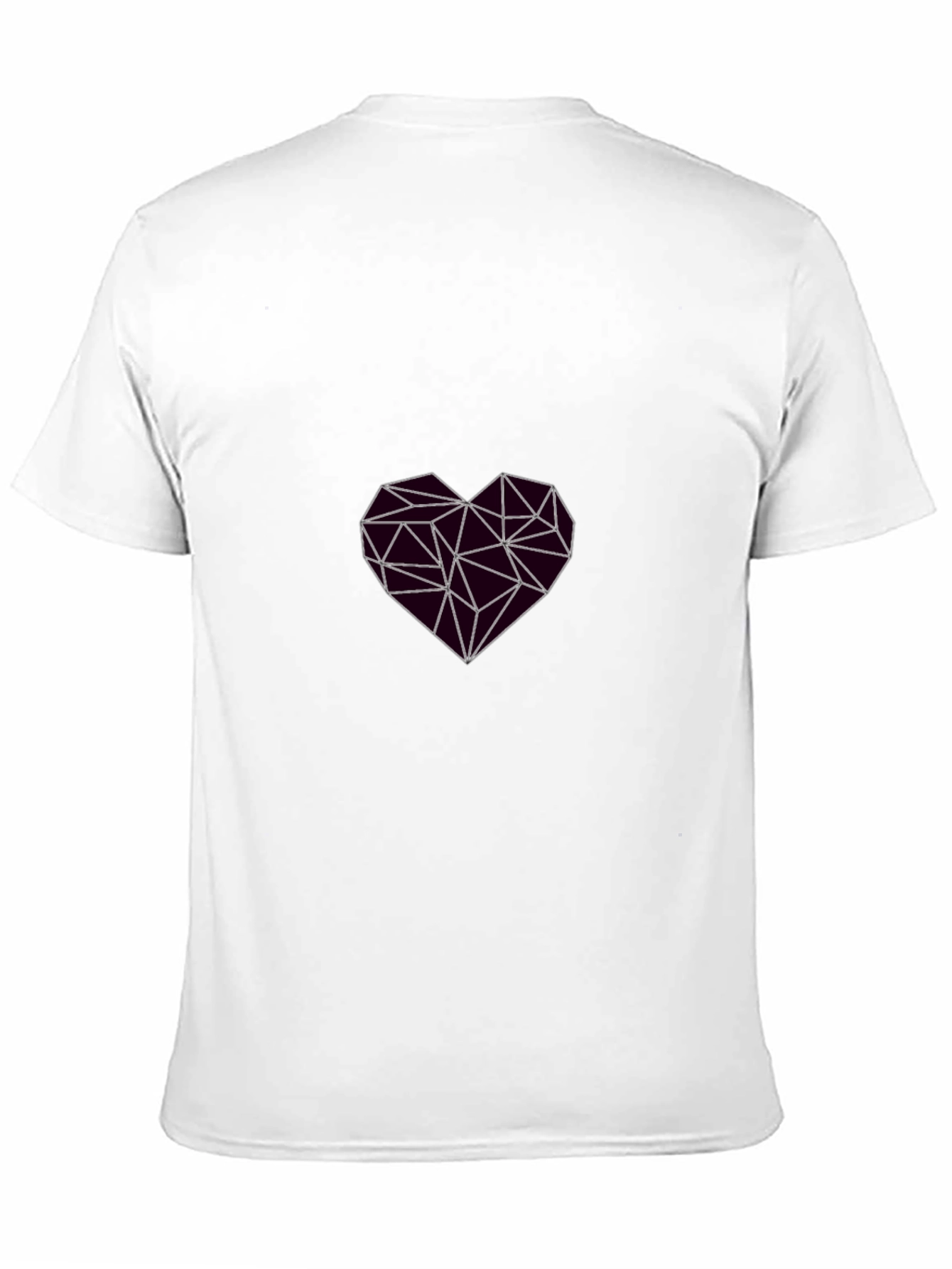 Geometric Heart Graphic Black T-Shirt