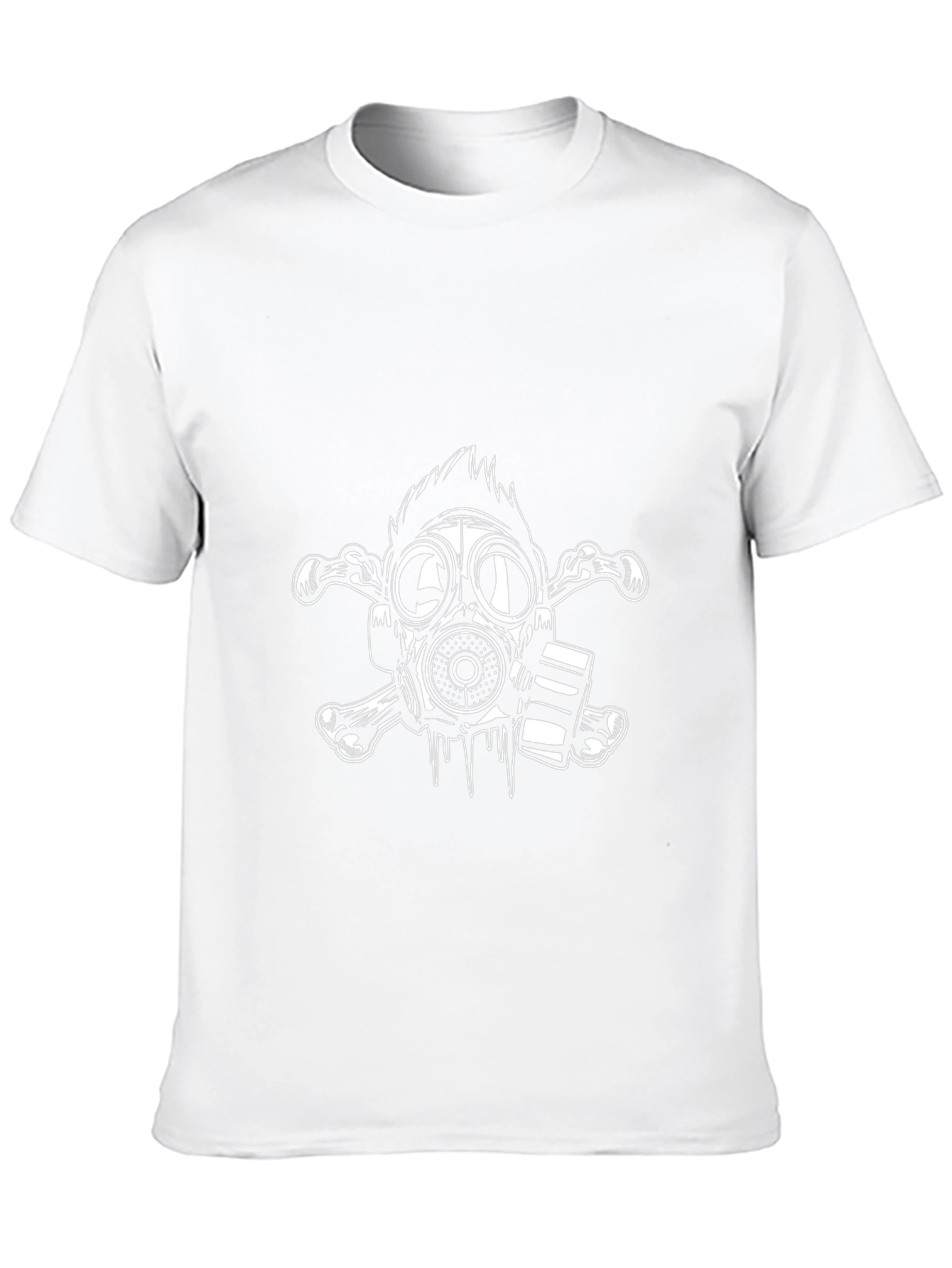 Gas Mask Skull Graphic Tee - Black Cotton T-Shirt