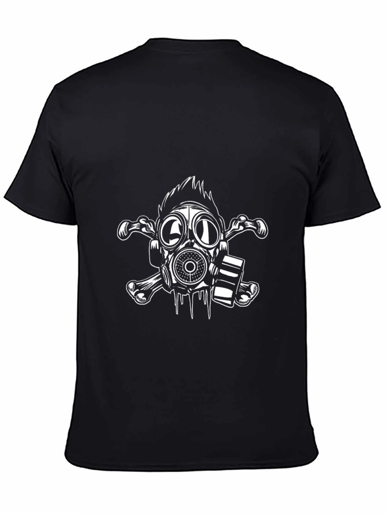 Gas Mask Skull Graphic Tee - Black Cotton T-Shirt