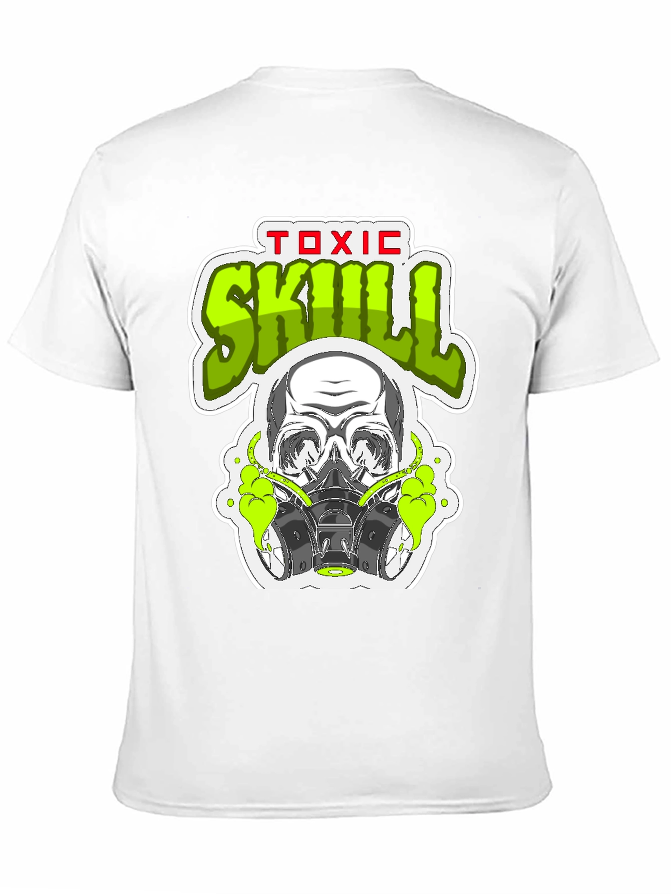Toxic Skull Graphic Print Black T-Shirt
