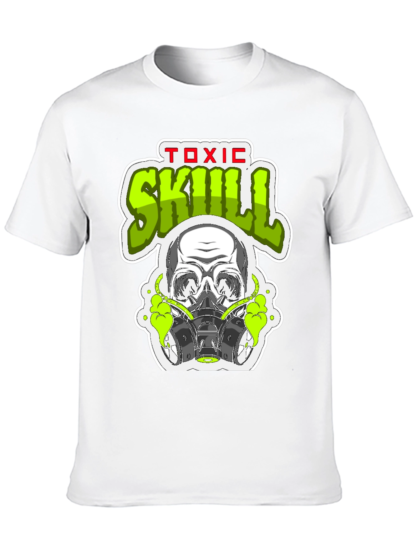 Toxic Skull Graphic Print Black T-Shirt