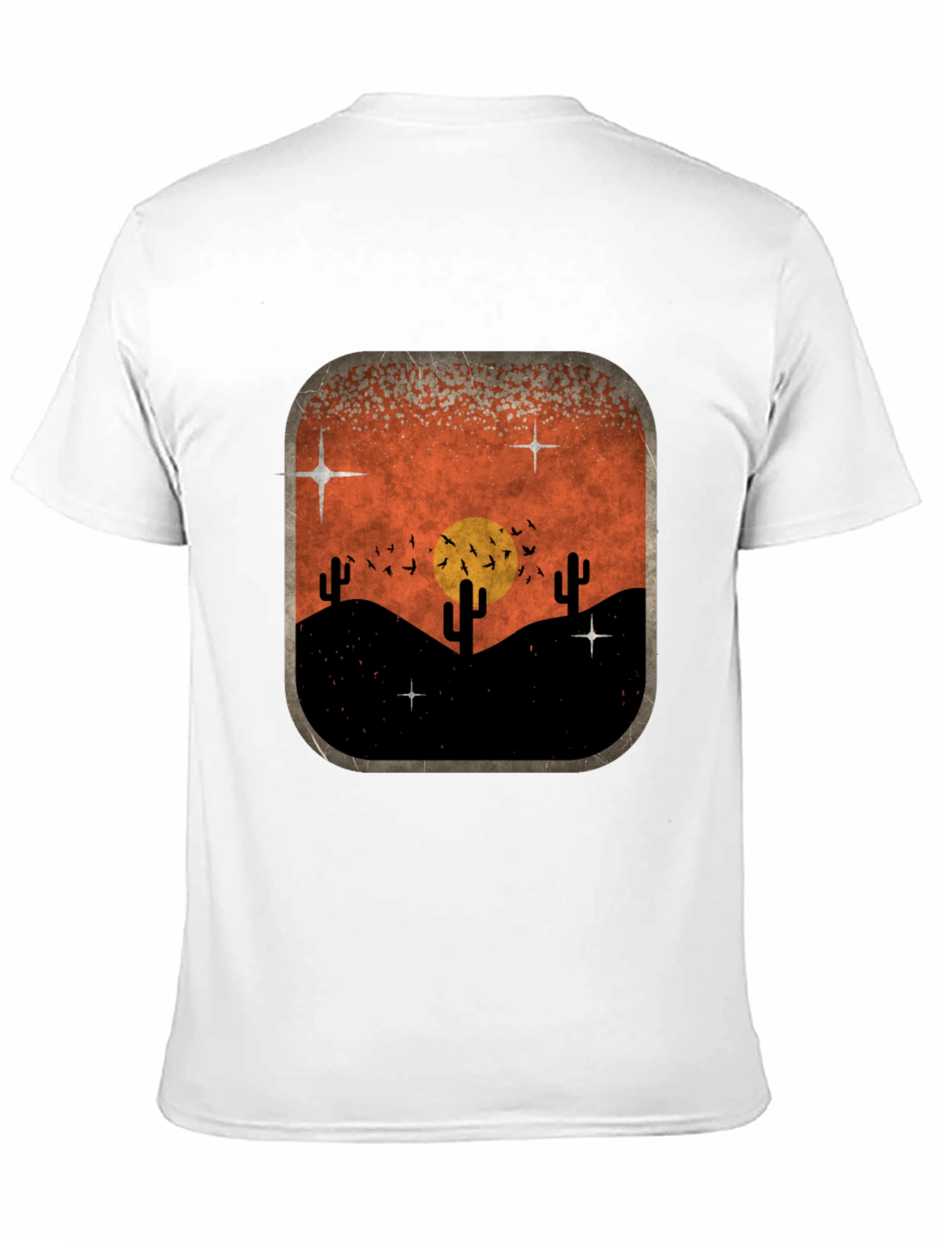 Retro Desert Sunset Graphic Tee - Classic Black