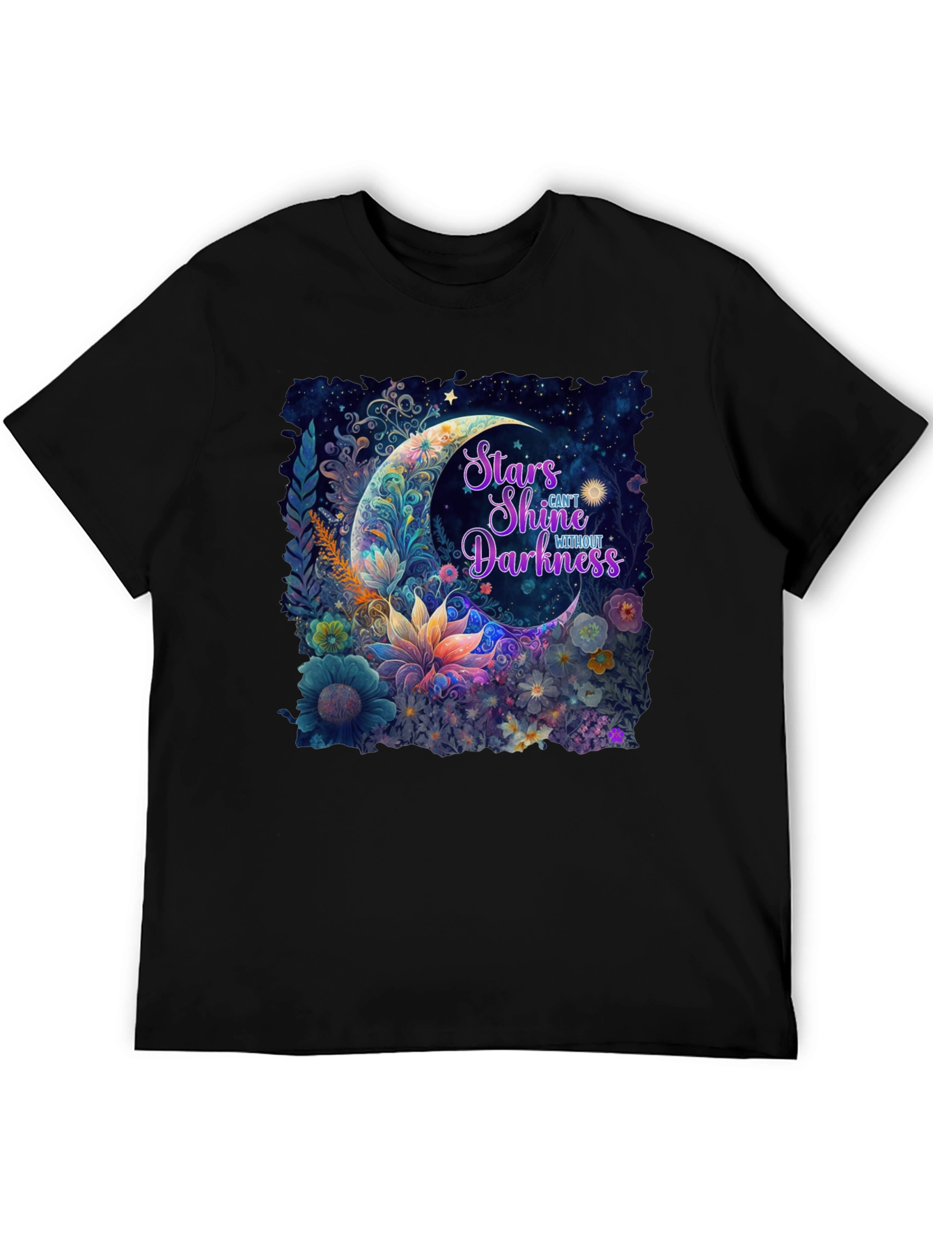 Stars Shine Without Darkness Black T-Shirt