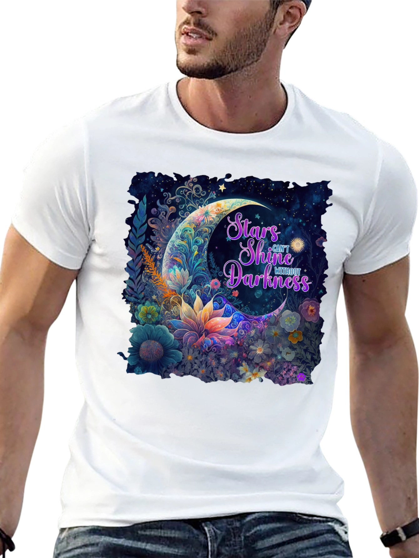 Stars Shine Without Darkness Black T-Shirt