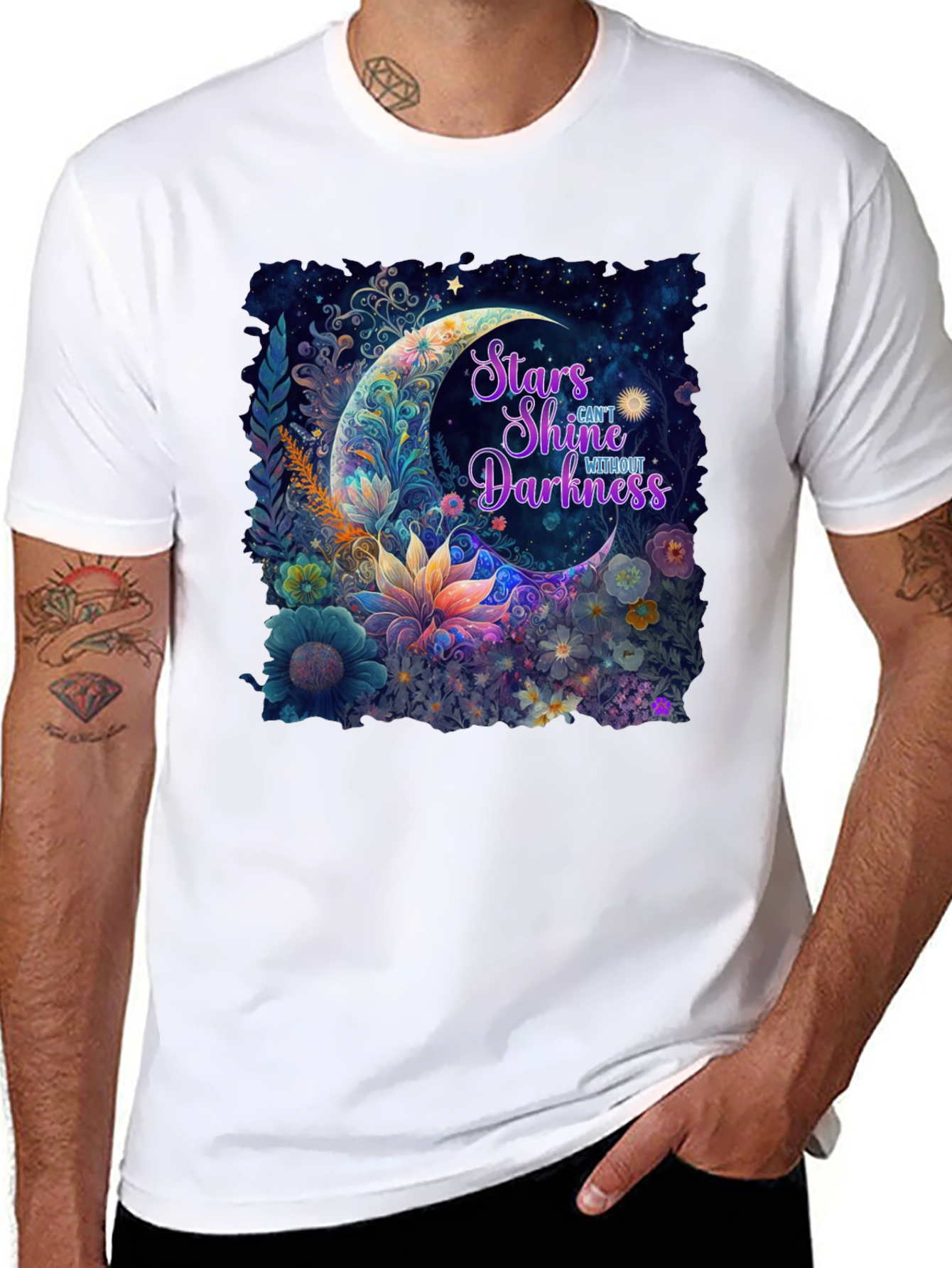 Stars Shine Without Darkness Black T-Shirt