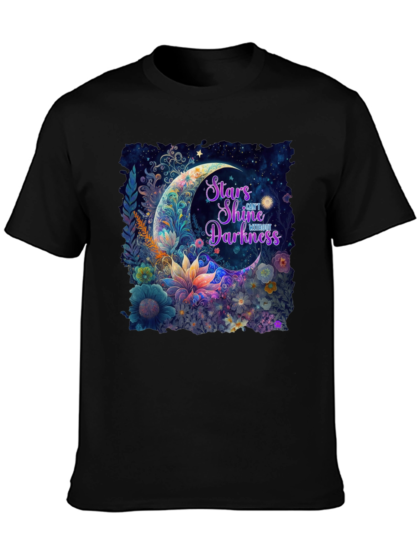 Stars Shine Without Darkness Black T-Shirt
