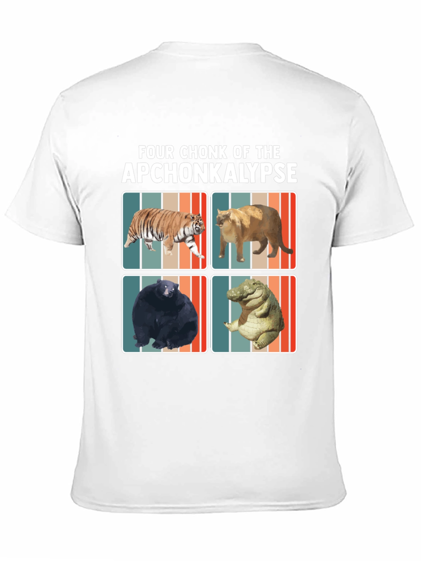 Four Chonk of the Apchonkalypse Funny Graphic Tee