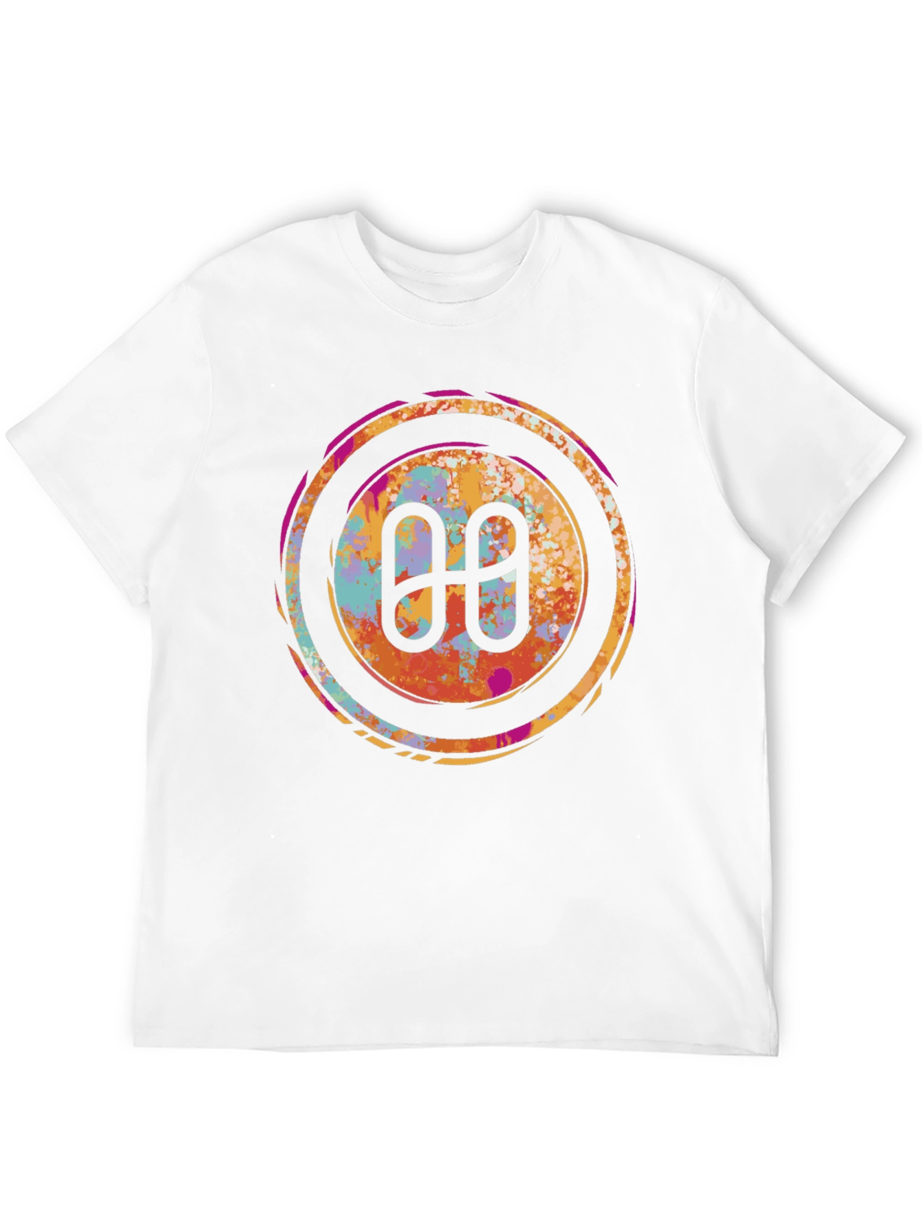 Abstract Circle Logo Graphic Tee - Black