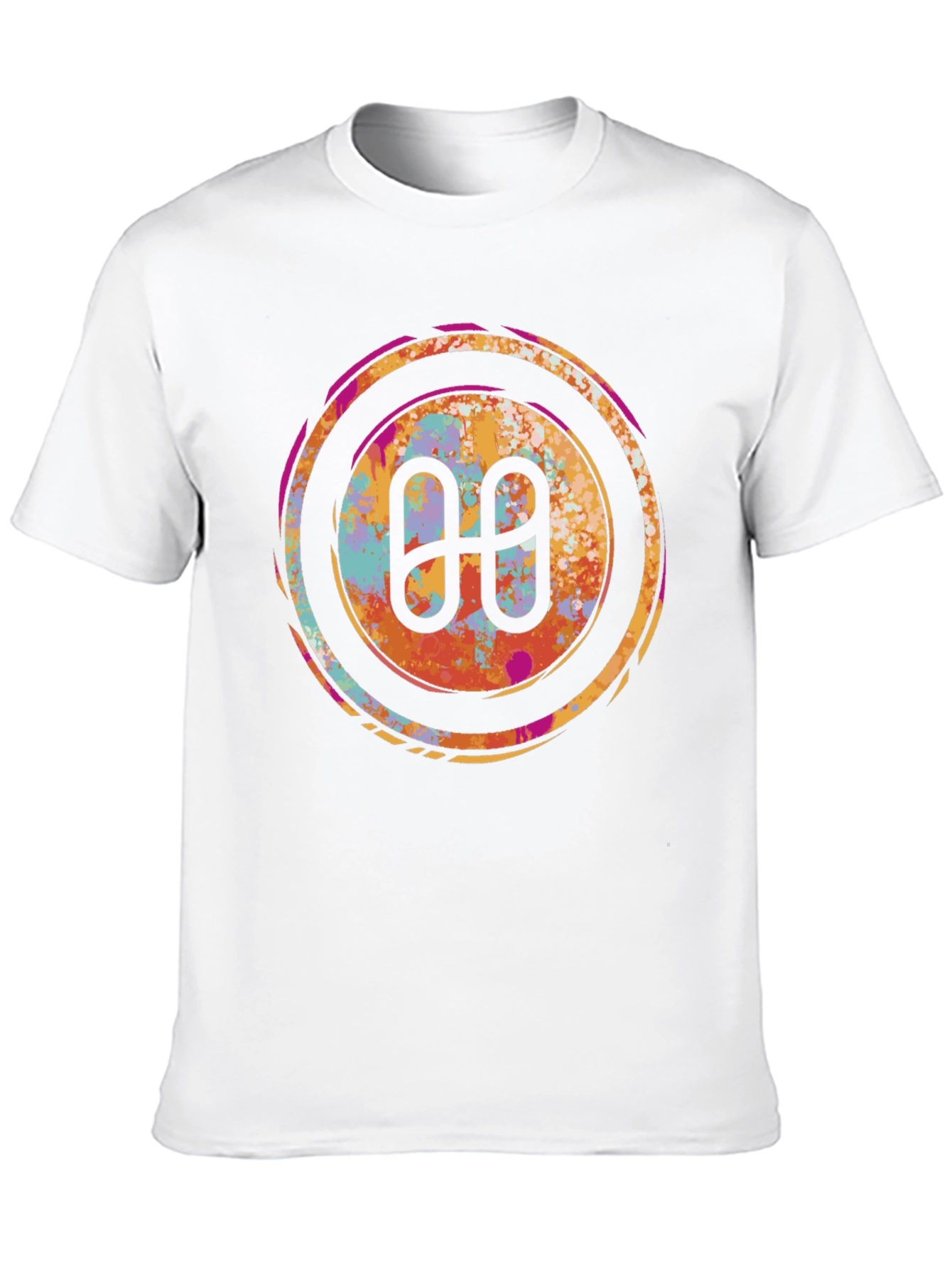 Abstract Circle Logo Graphic Tee - Black