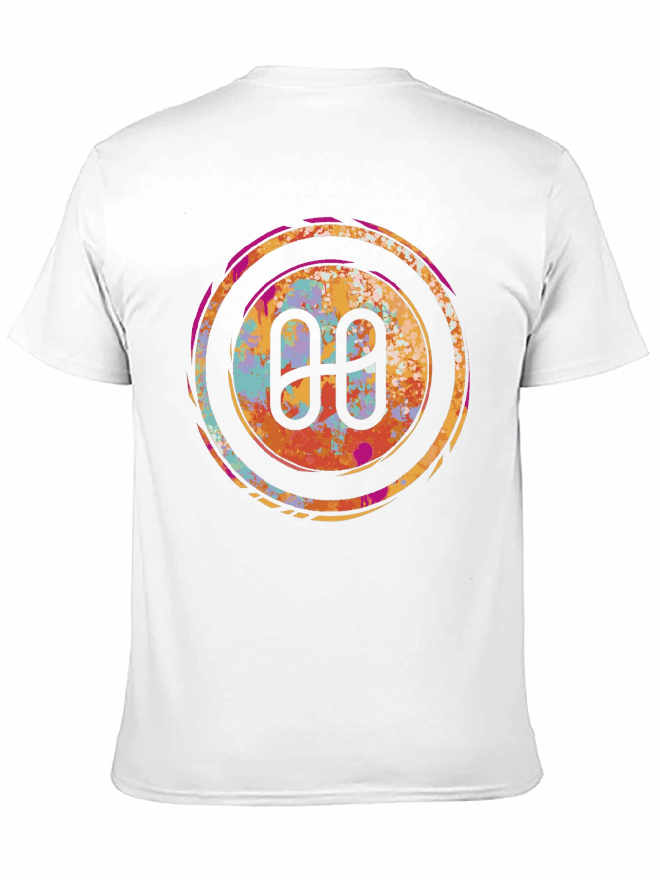 Abstract Circle Logo Graphic Tee - Black