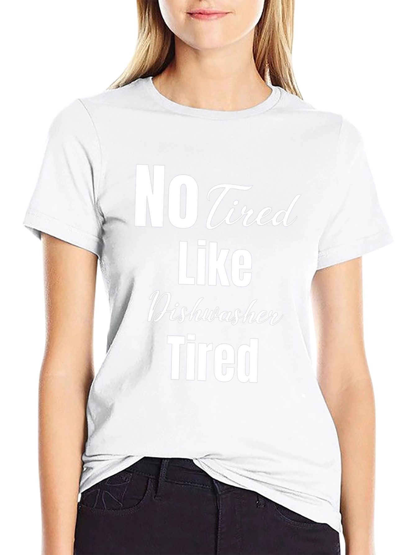 No Tired Like Dishwasher Tired Black T-Shirt
