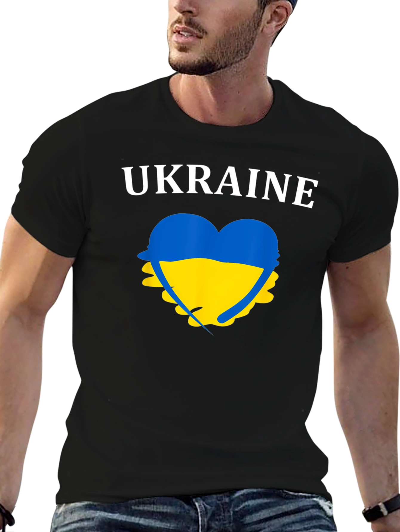 Ukraine Heart Flag T-Shirt Support Graphic Tee