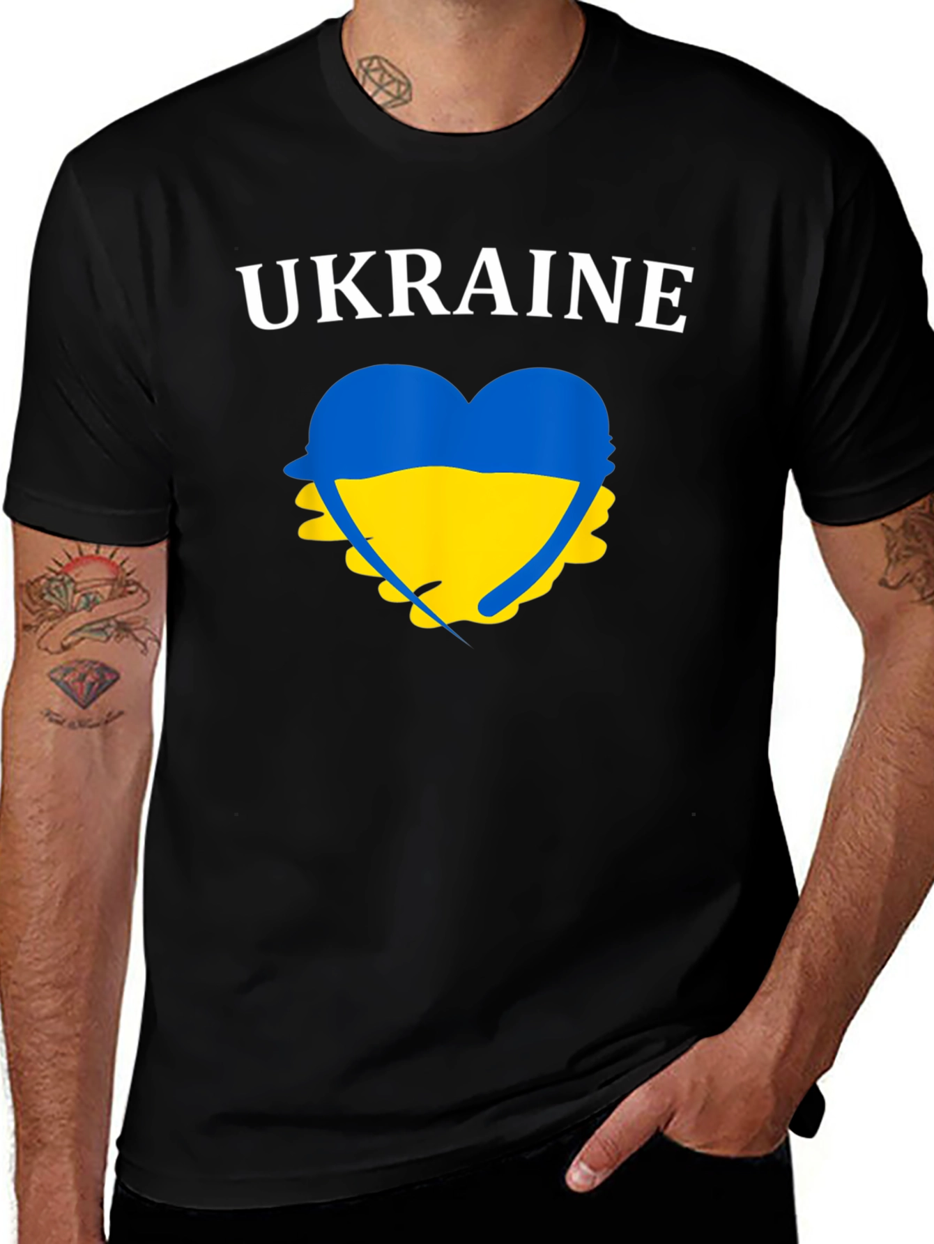 Ukraine Heart Flag T-Shirt Support Graphic Tee