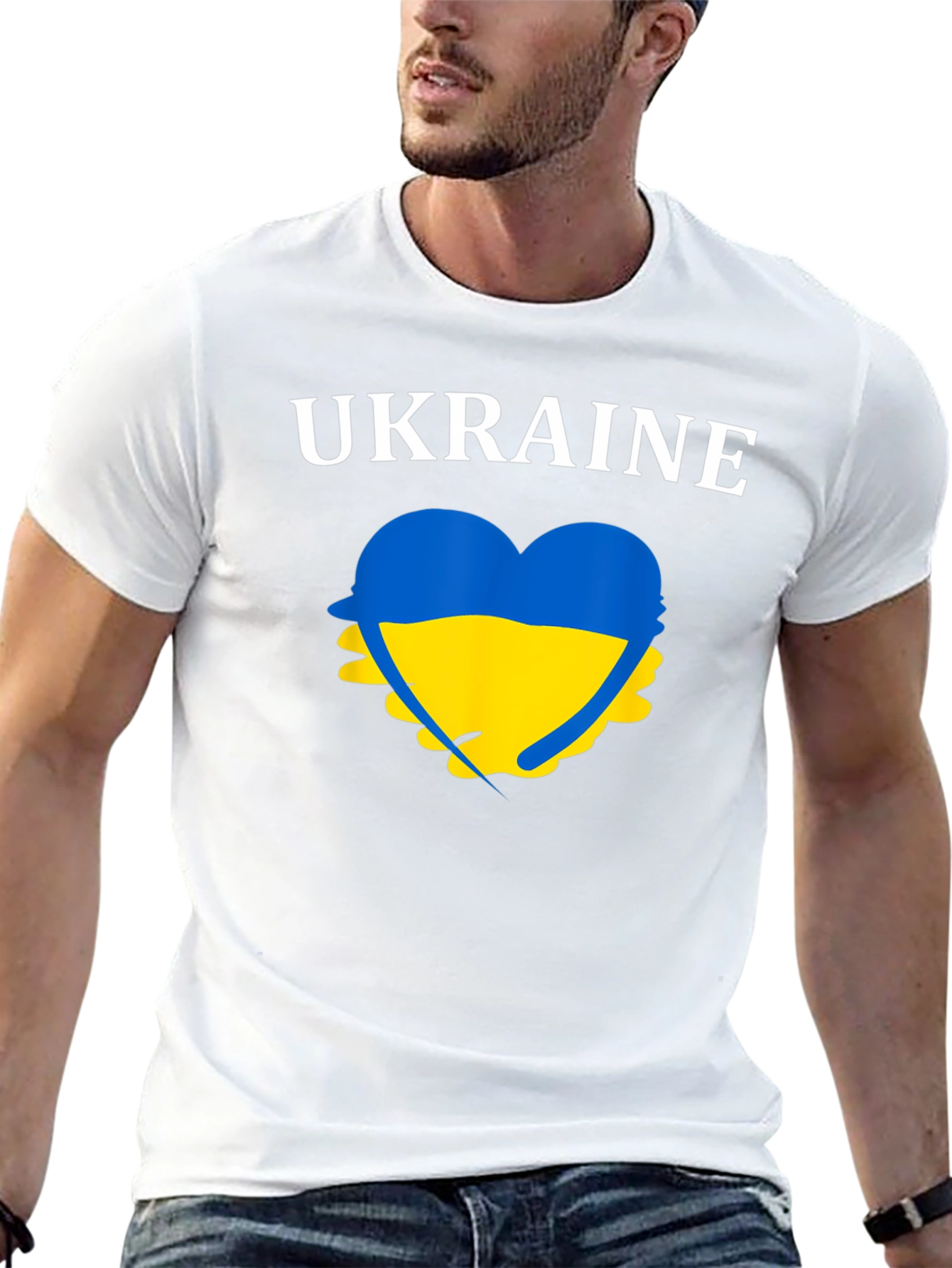 Ukraine Heart Flag T-Shirt Support Graphic Tee