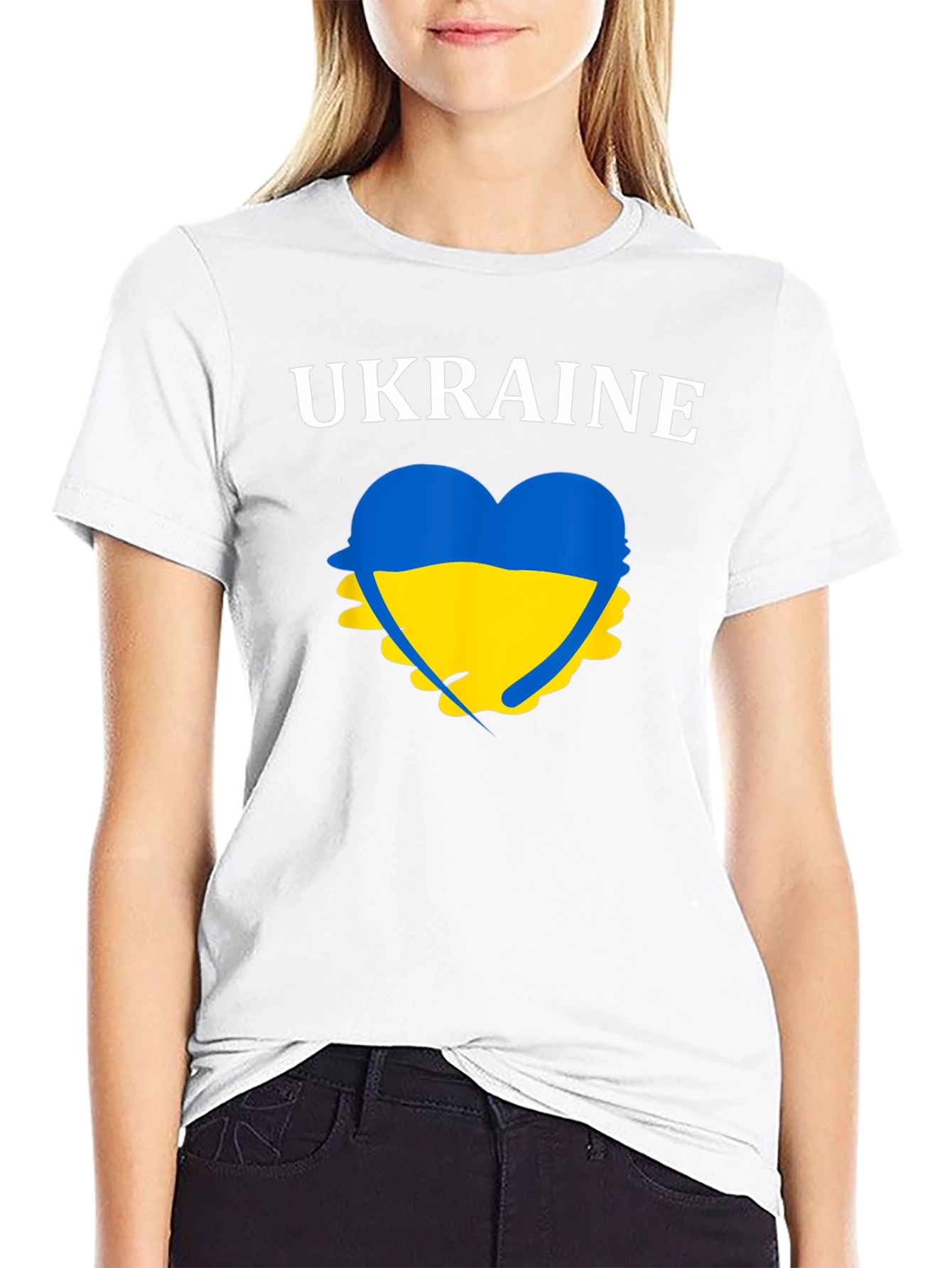 Ukraine Heart Flag T-Shirt Support Graphic Tee