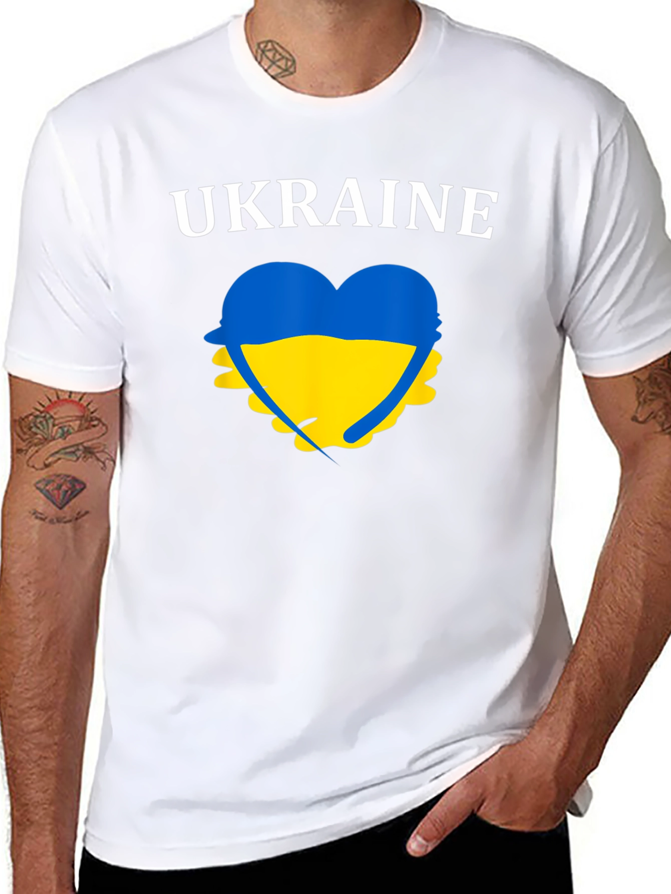Ukraine Heart Flag T-Shirt Support Graphic Tee