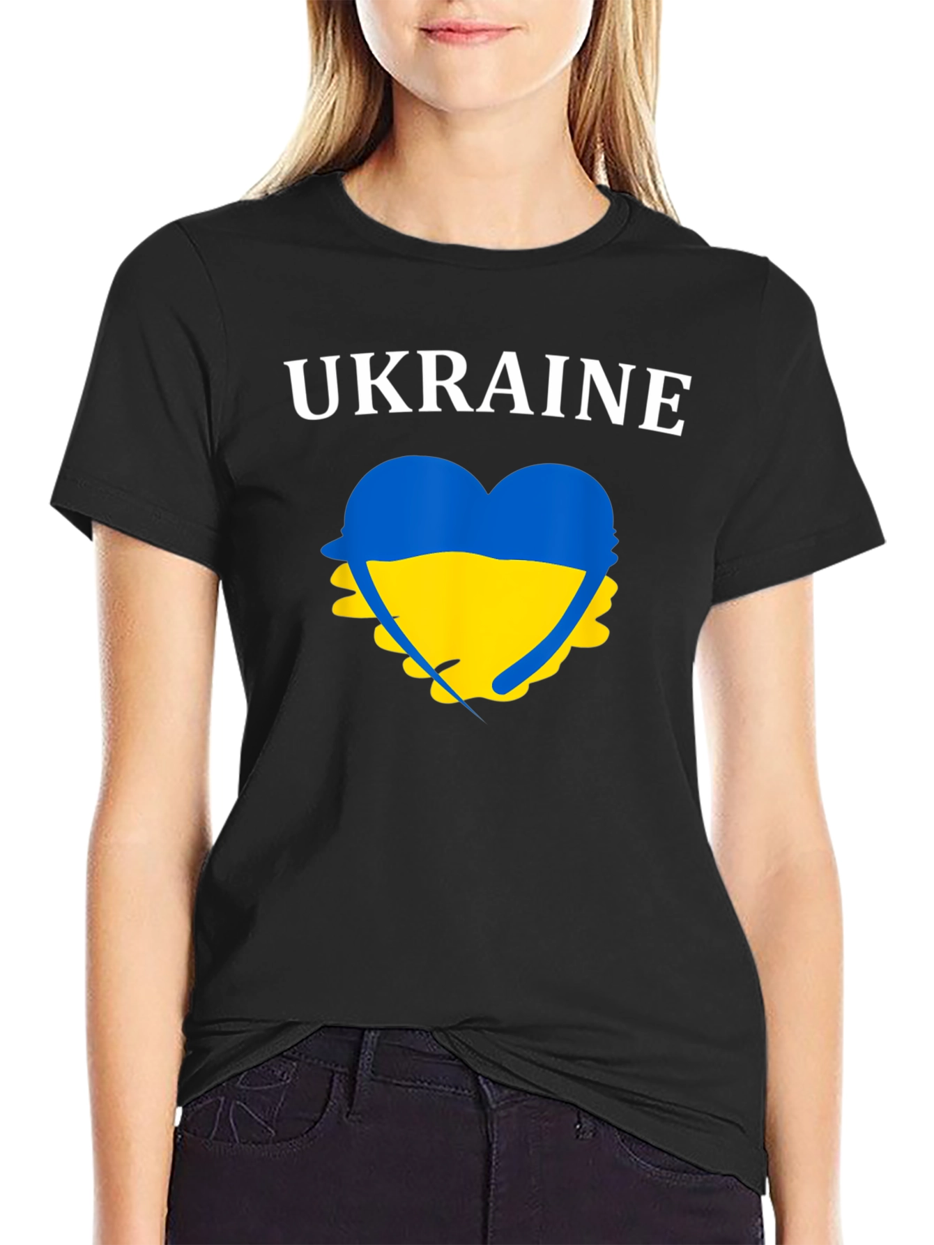 Ukraine Heart Flag T-Shirt Support Graphic Tee
