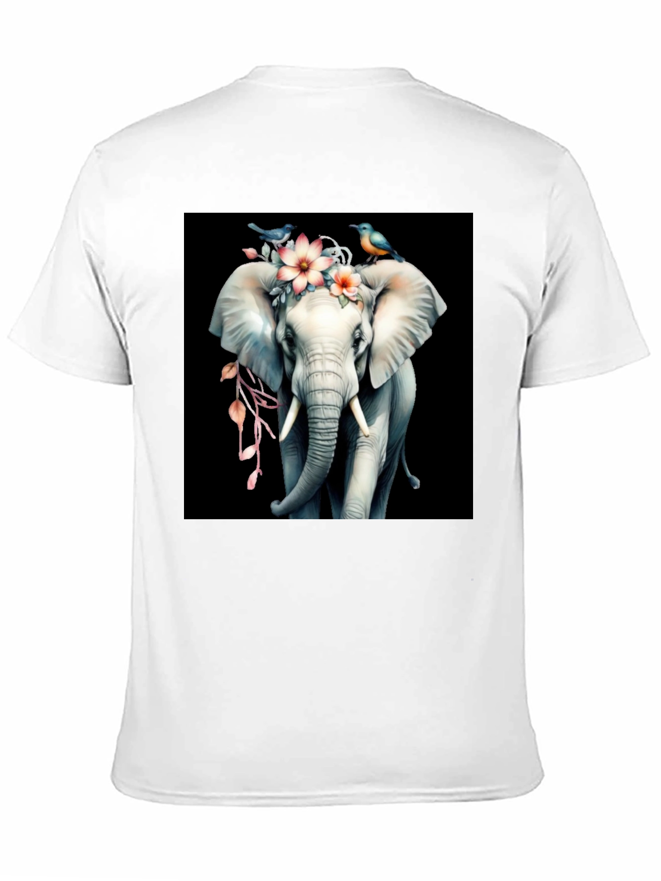 Floral Elephant Graphic Tee - Unique Design