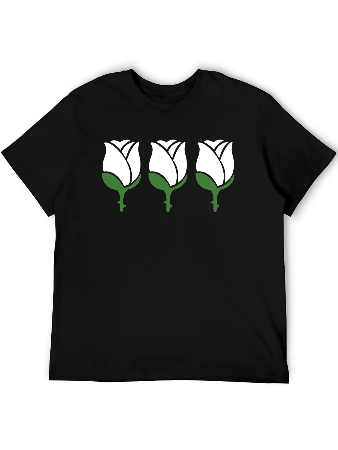 Rose Trio Black T-Shirt - Mens