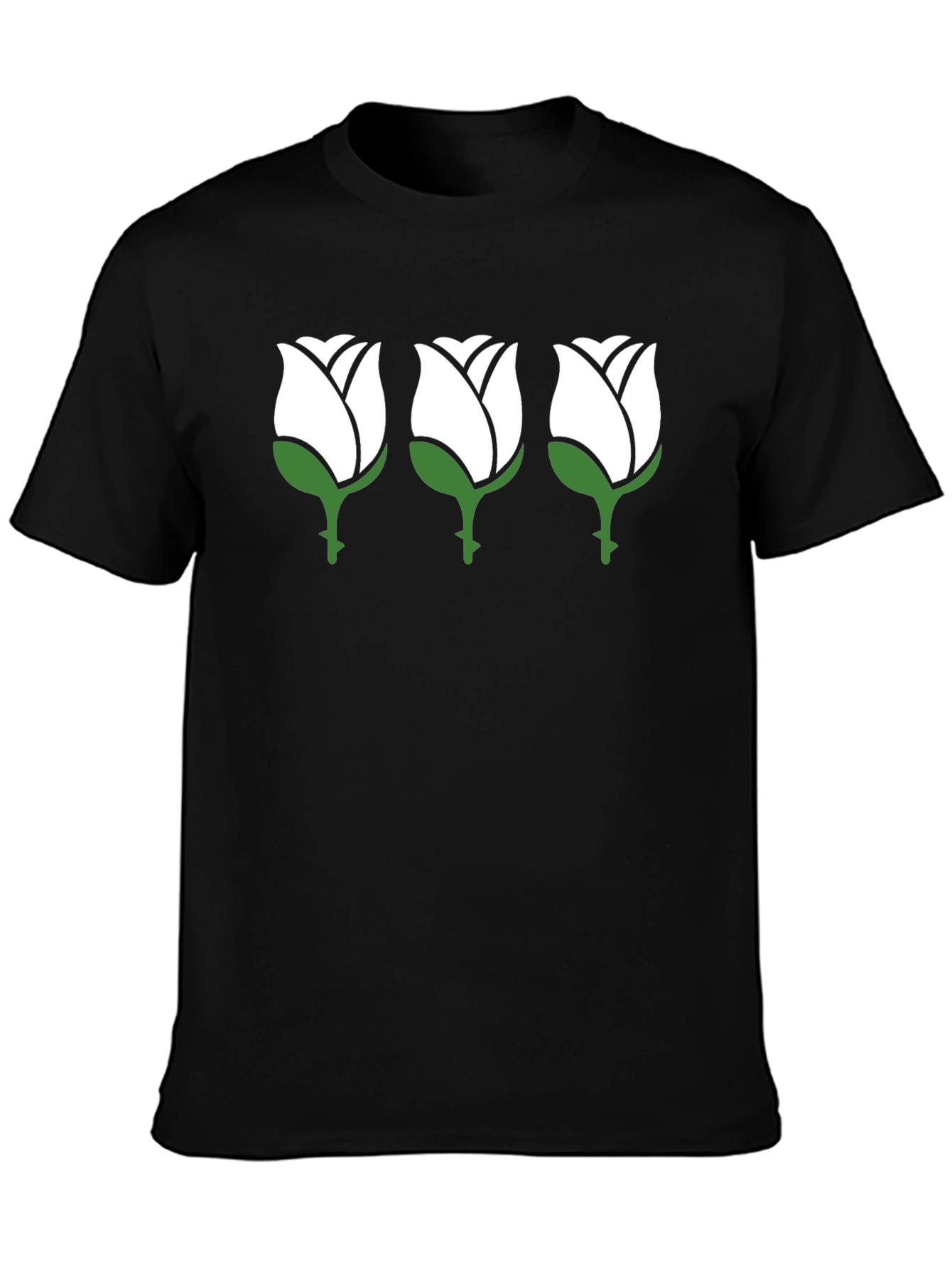 Rose Trio Black T-Shirt - Mens