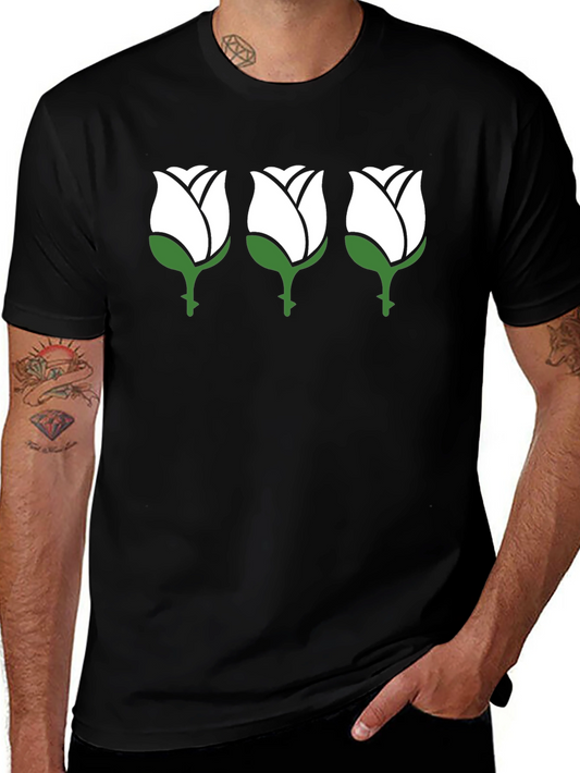 Rose Trio Black T-Shirt - Mens