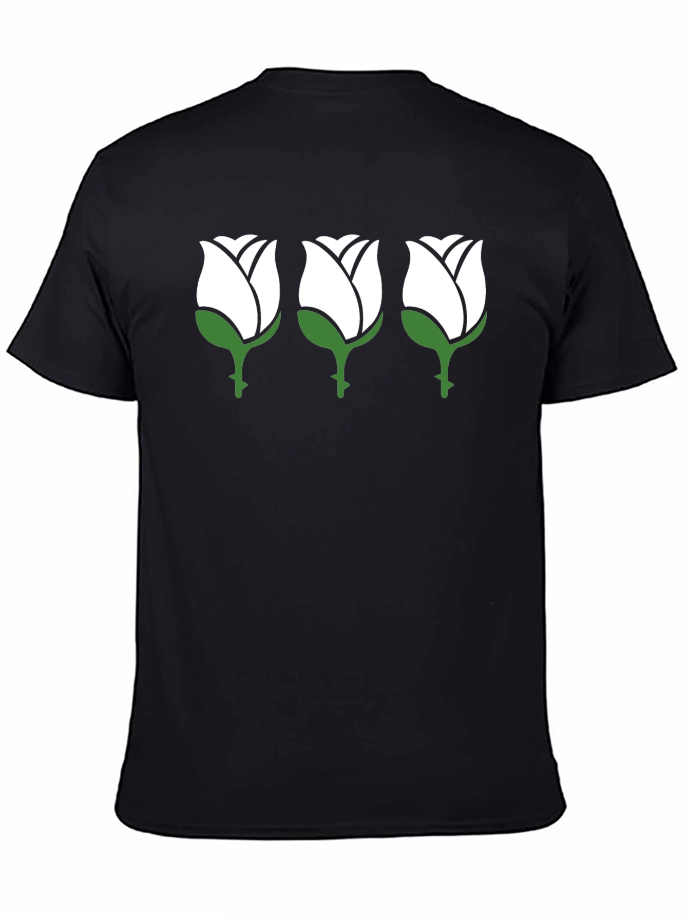 Rose Trio Black T-Shirt - Mens