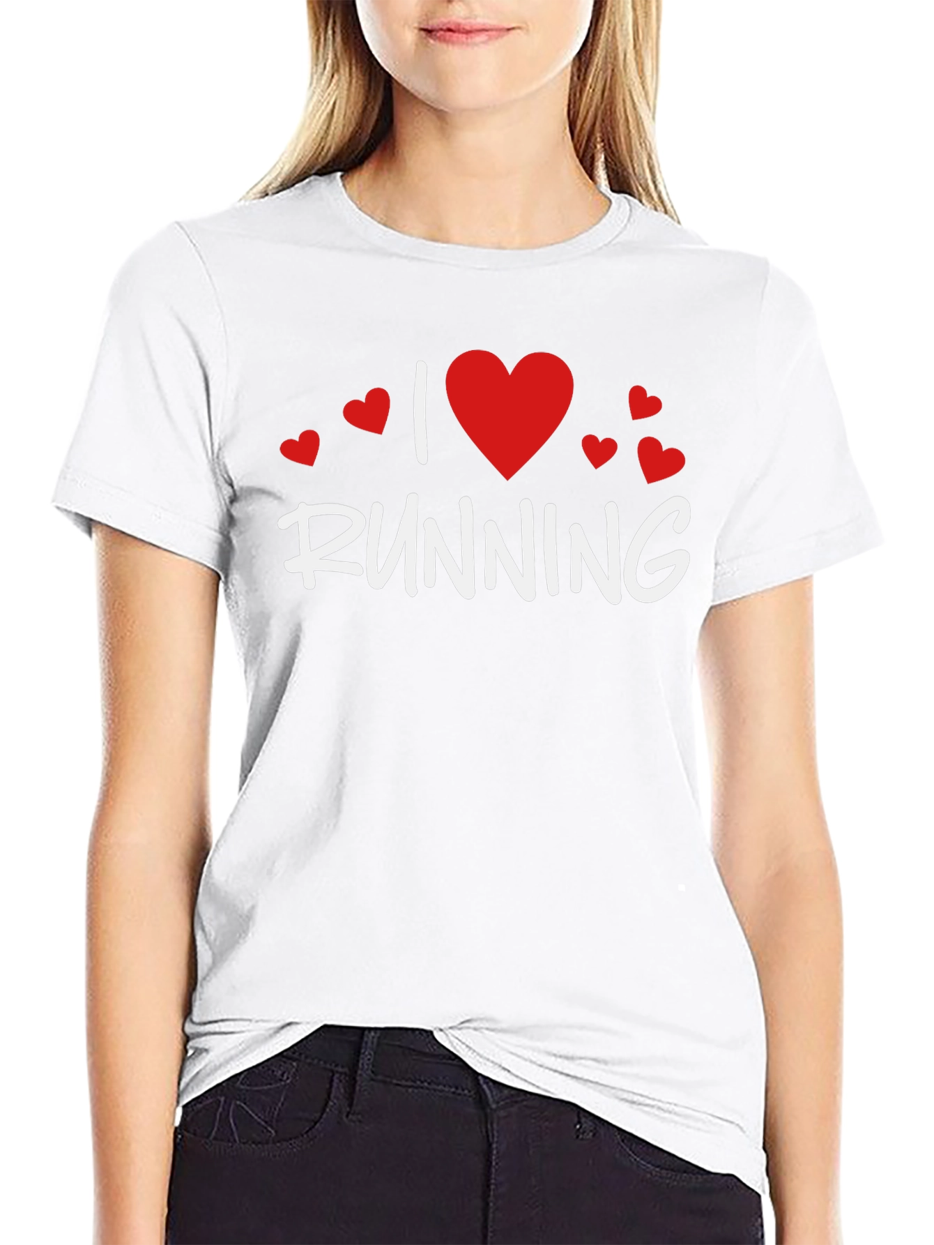 I Love Running Graphic T-Shirt - Black