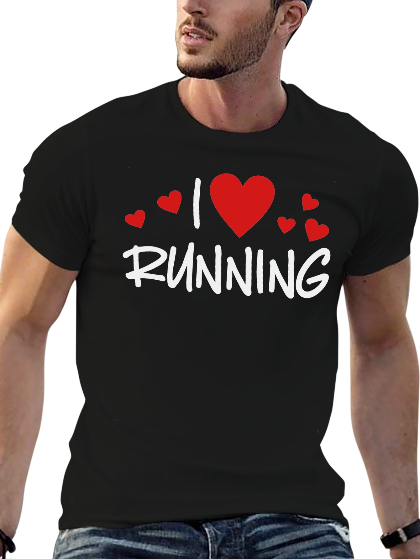 I Love Running Graphic T-Shirt - Black