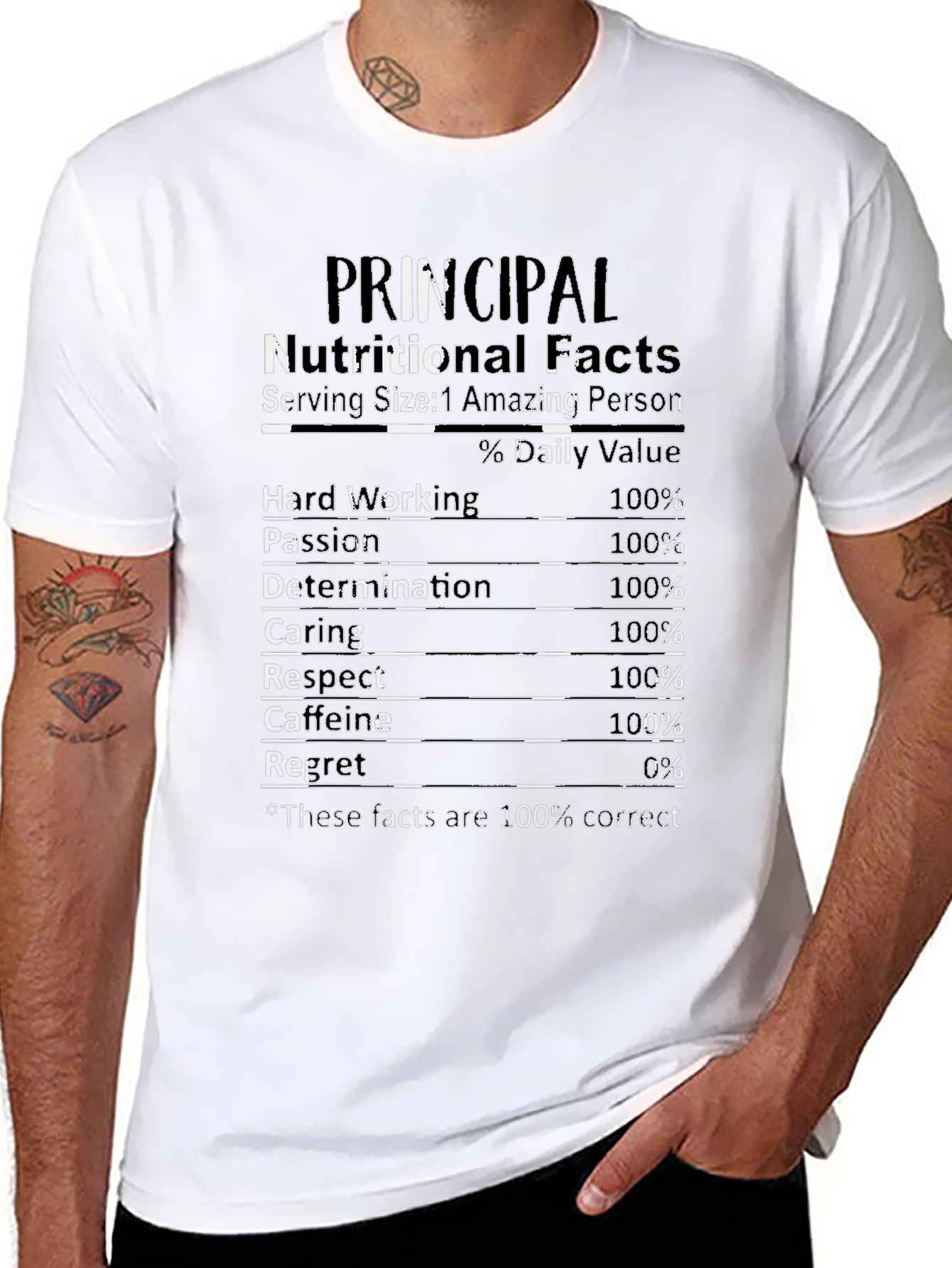 Principal Nutritional Facts Graphic T-Shirt