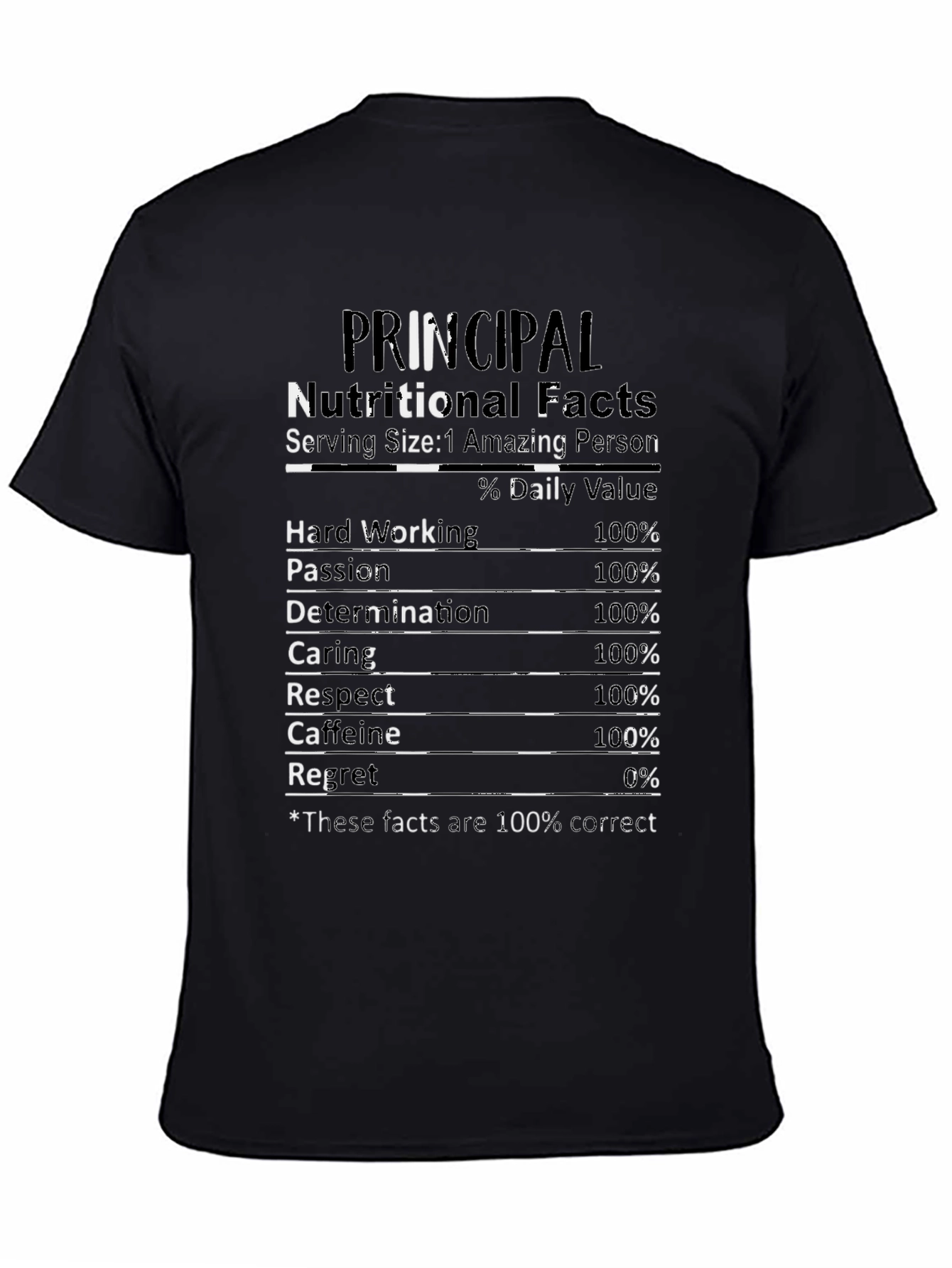 Principal Nutritional Facts Graphic T-Shirt