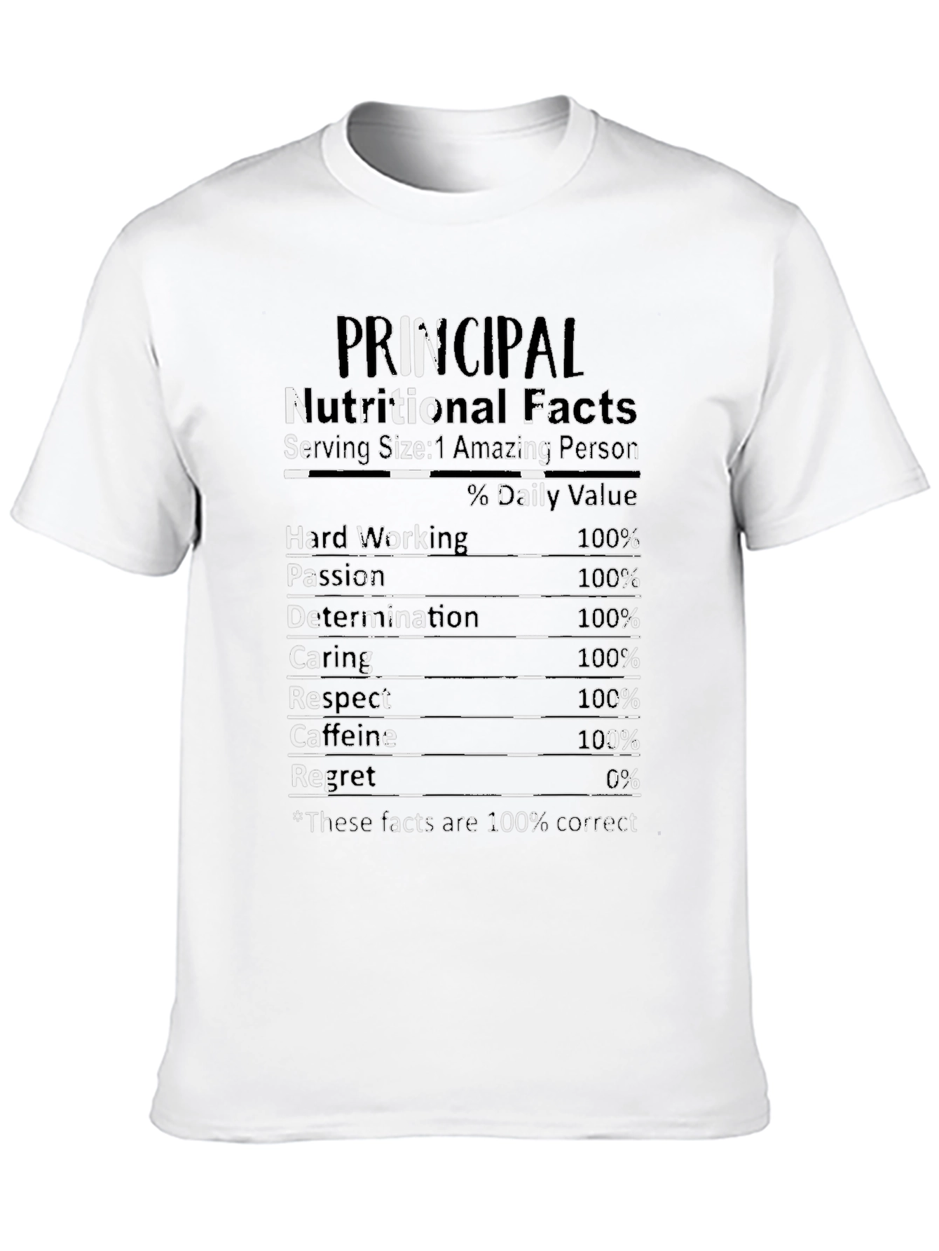 Principal Nutritional Facts Graphic T-Shirt