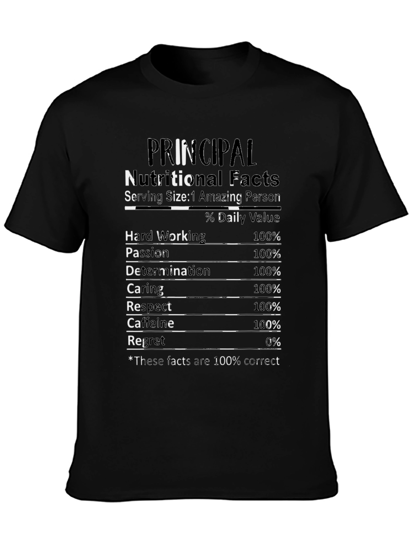 Principal Nutritional Facts Graphic T-Shirt