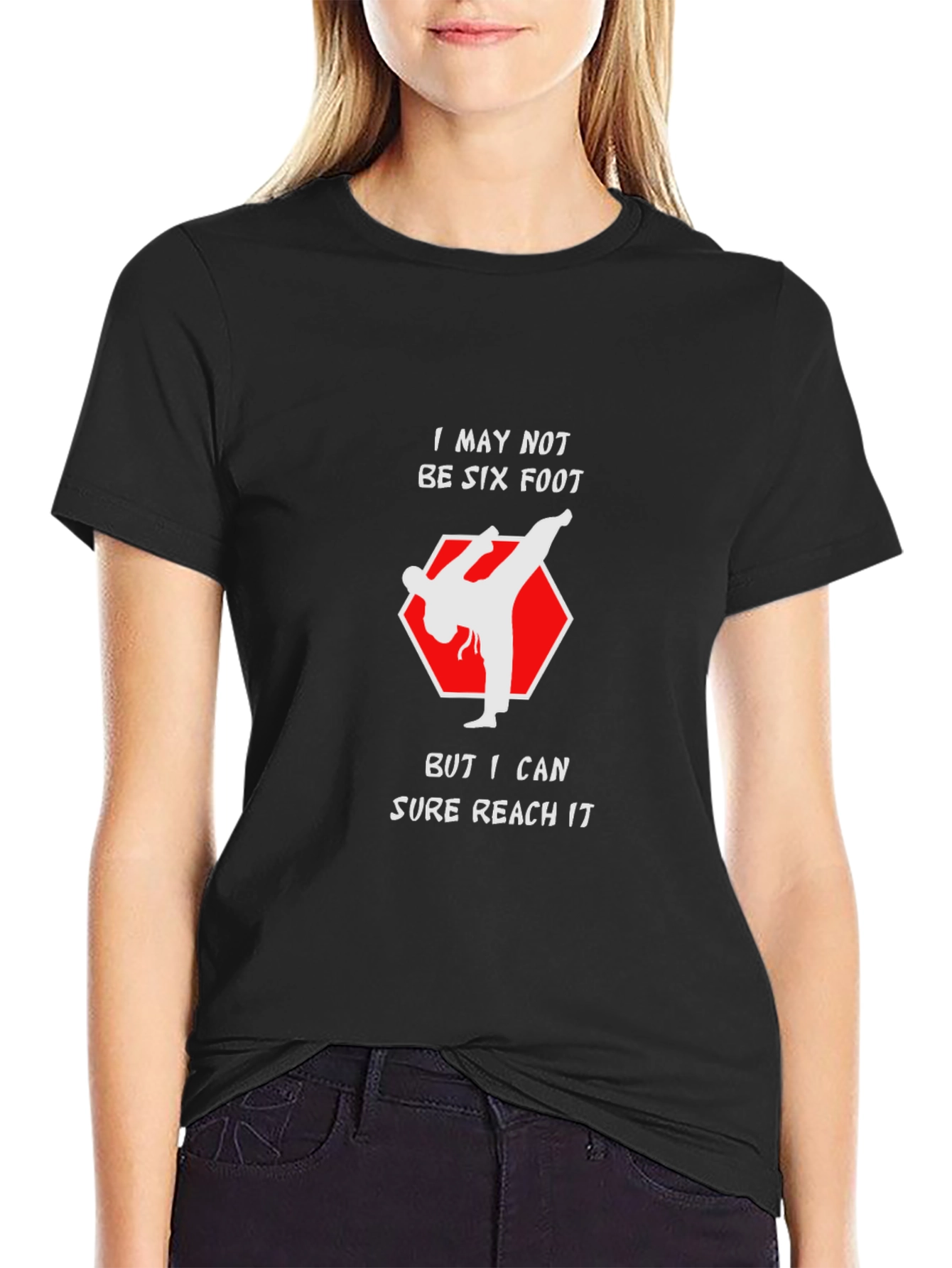 Funny Karate Kick T-Shirt - Reach Six Foot!