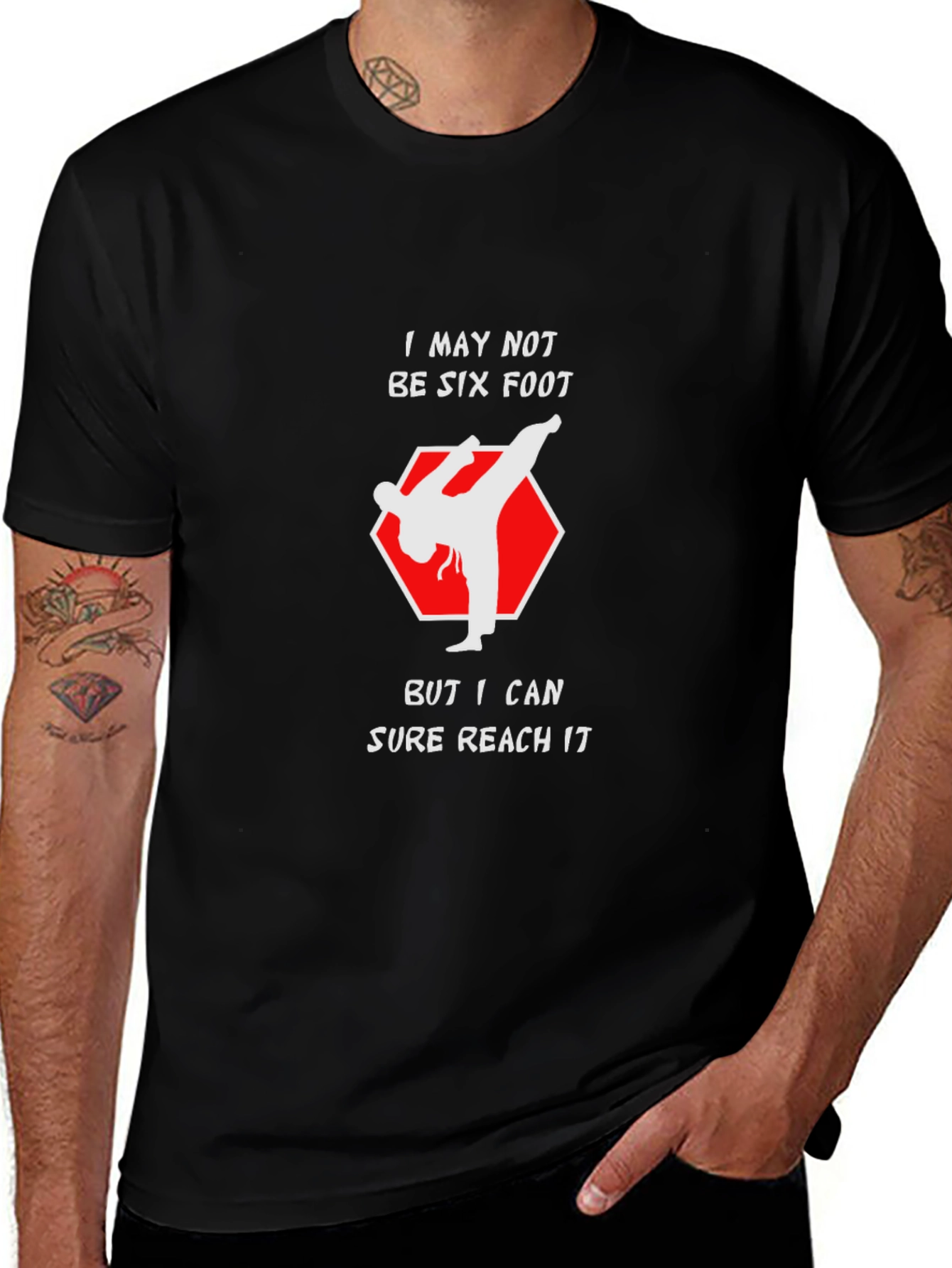 Funny Karate Kick T-Shirt - Reach Six Foot!
