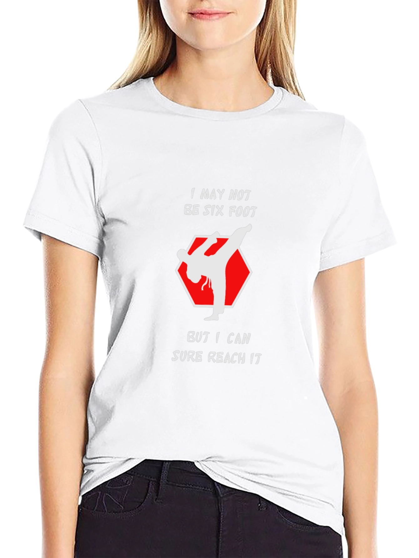 Funny Karate Kick T-Shirt - Reach Six Foot!