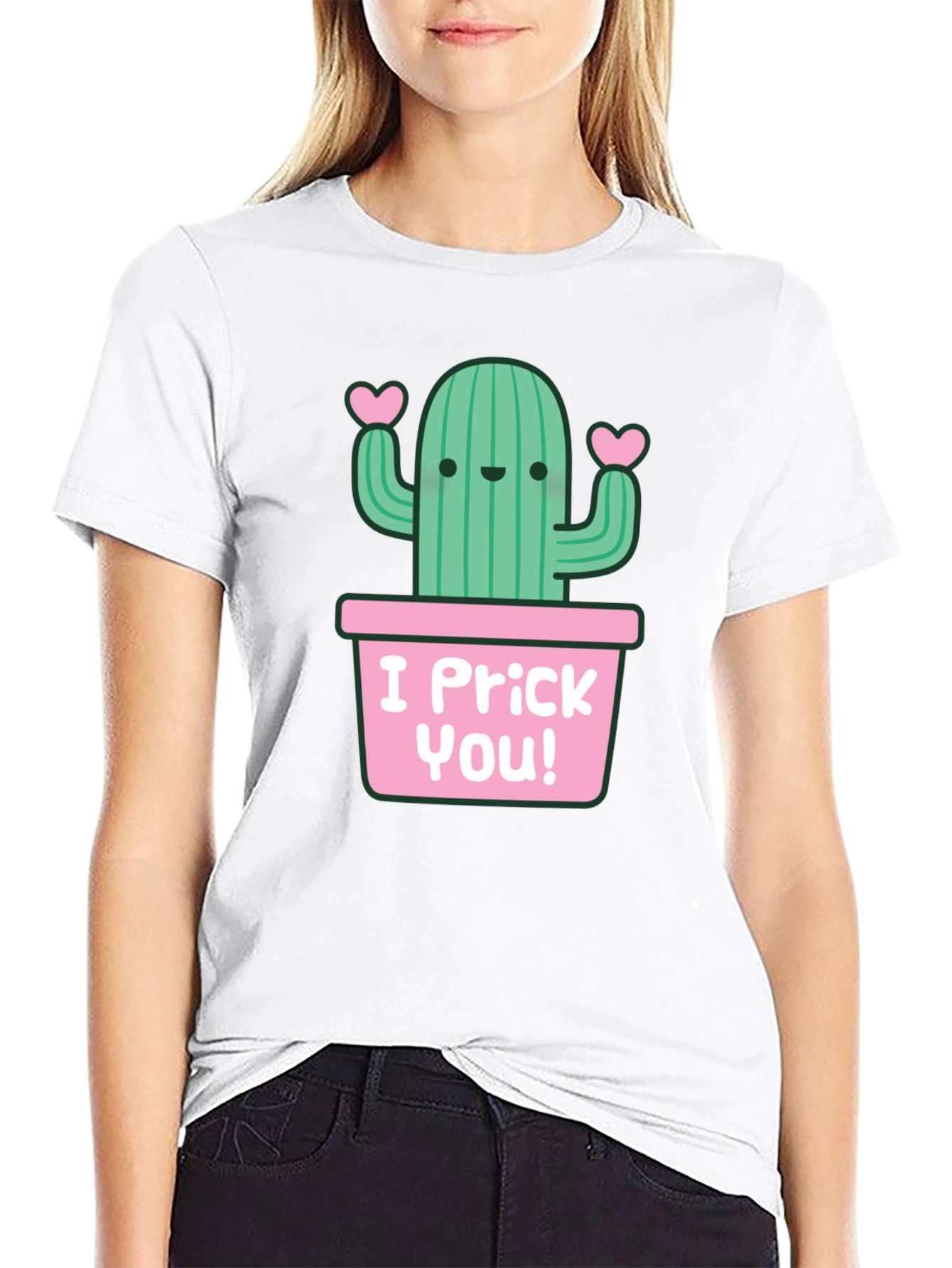 I Prick You! Cactus Graphic Black T-Shirt