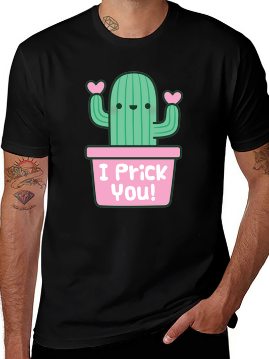 I Prick You! Cactus Graphic Black T-Shirt
