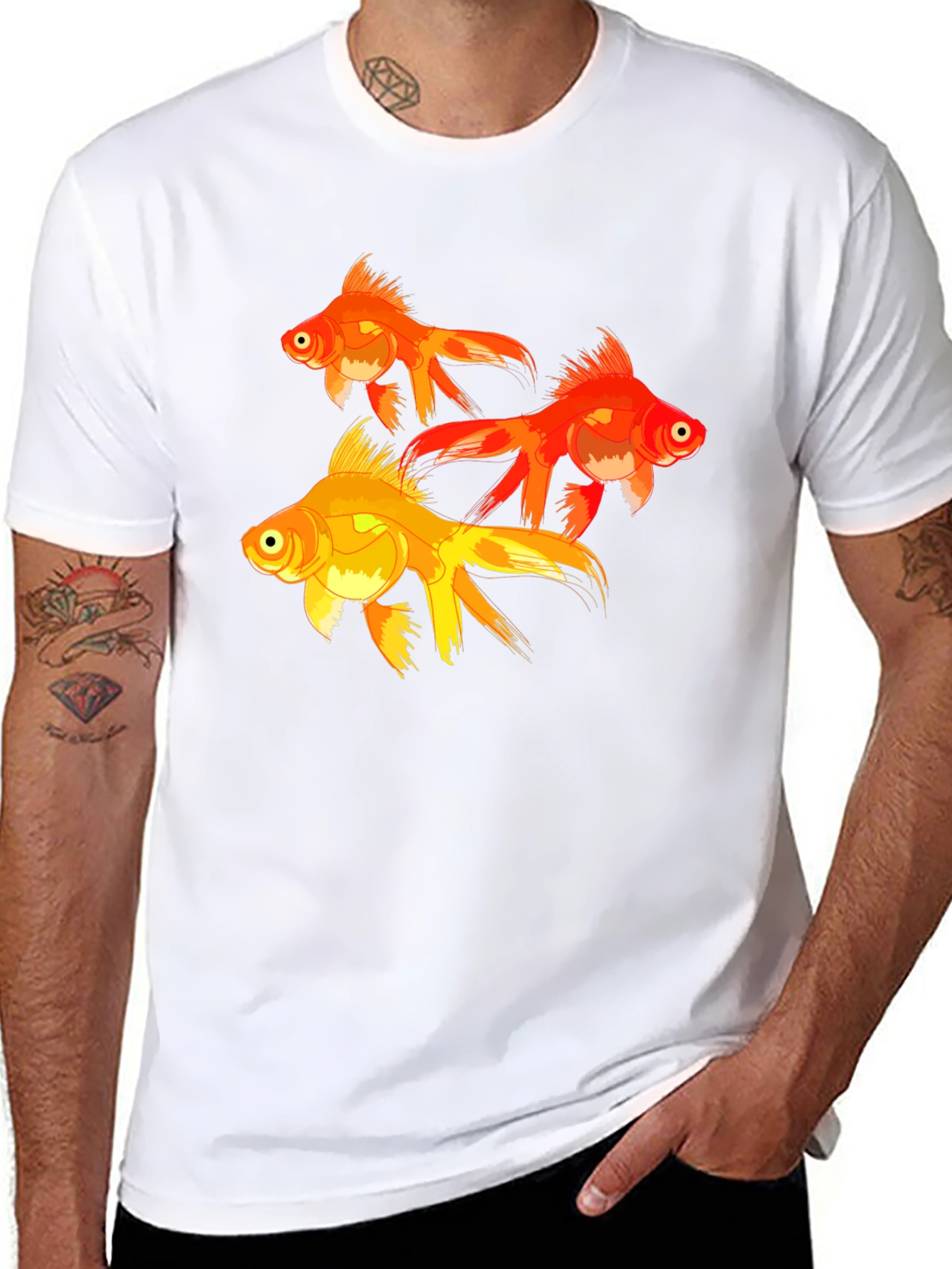 Goldfish Graphic T-Shirt - Black Cotton Tee