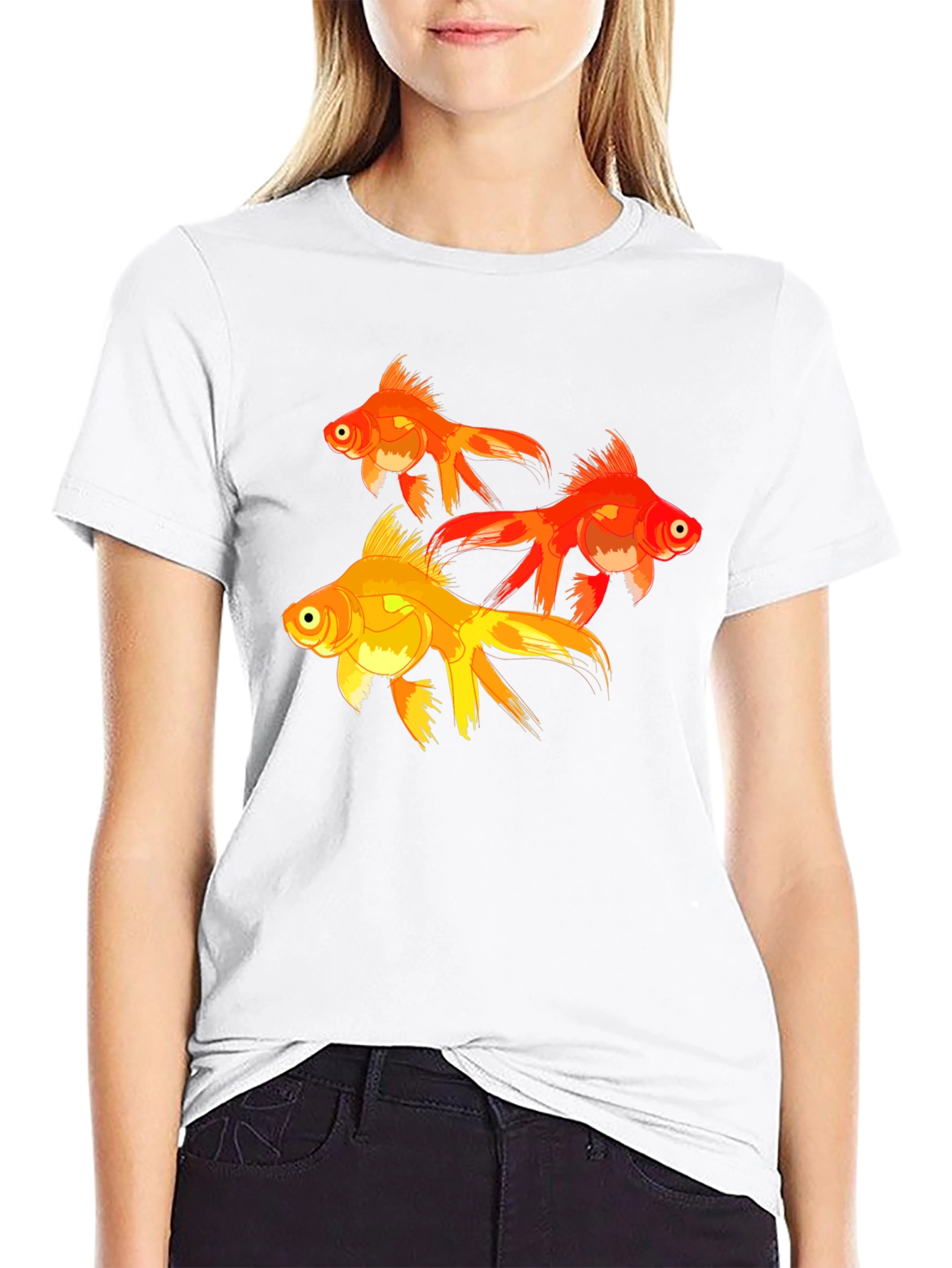 Goldfish Graphic T-Shirt - Black Cotton Tee