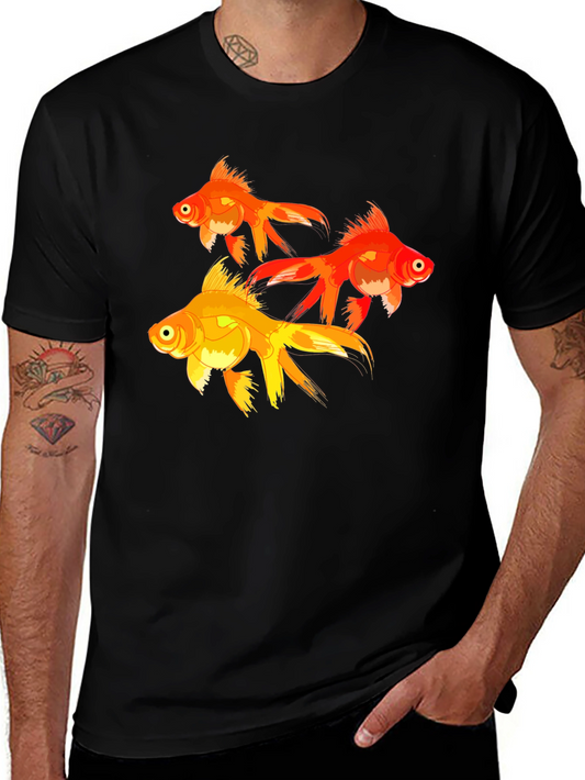 Goldfish Graphic T-Shirt - Black Cotton Tee