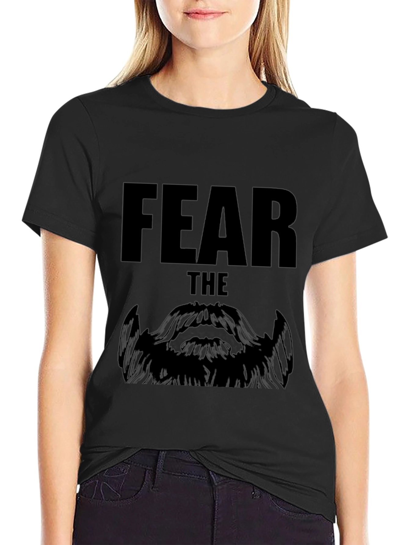Fear The Beard Graphic T-Shirt - Black Cotton Tee