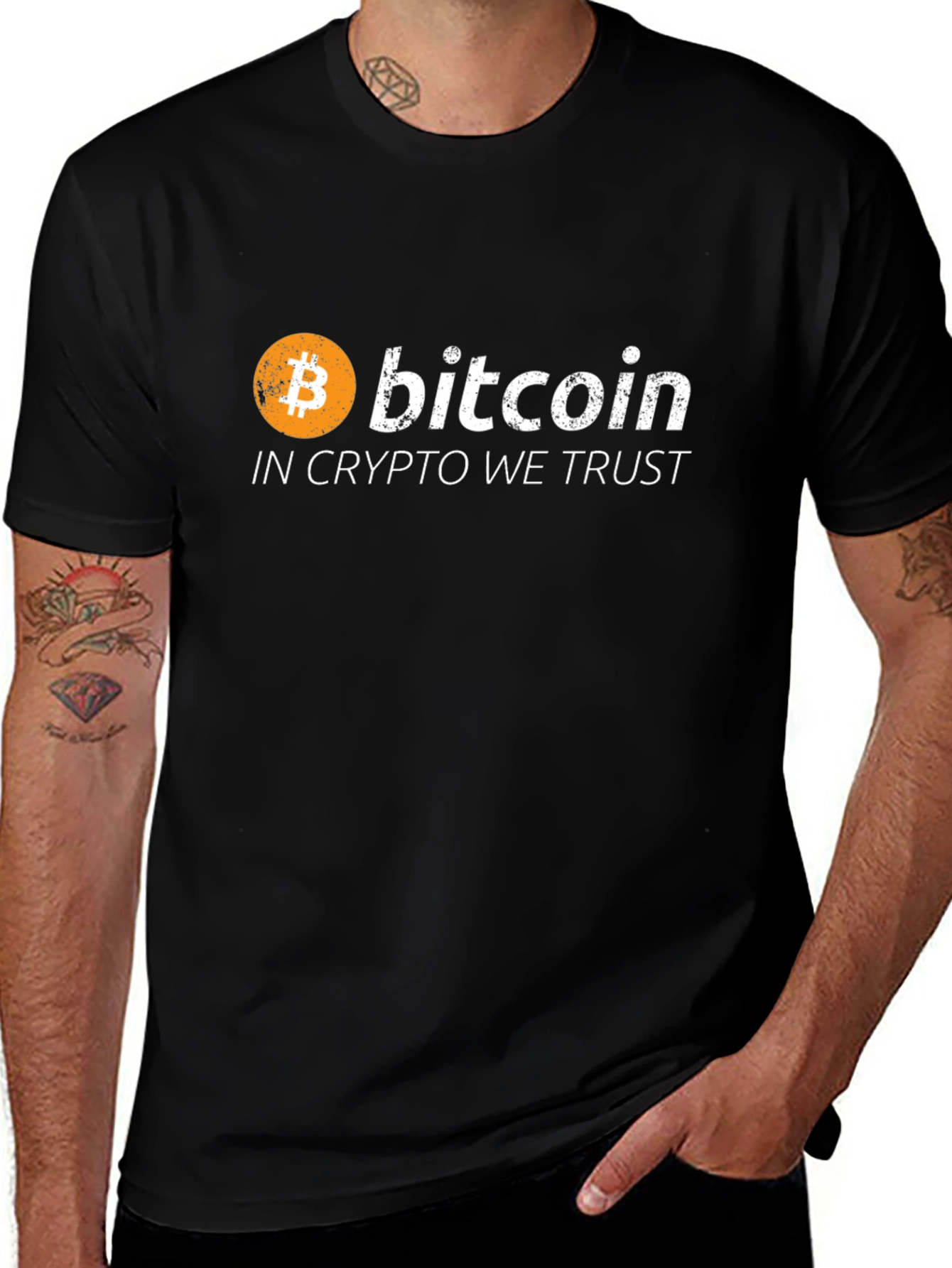 Bitcoin Crypto Trust Black Graphic Tee