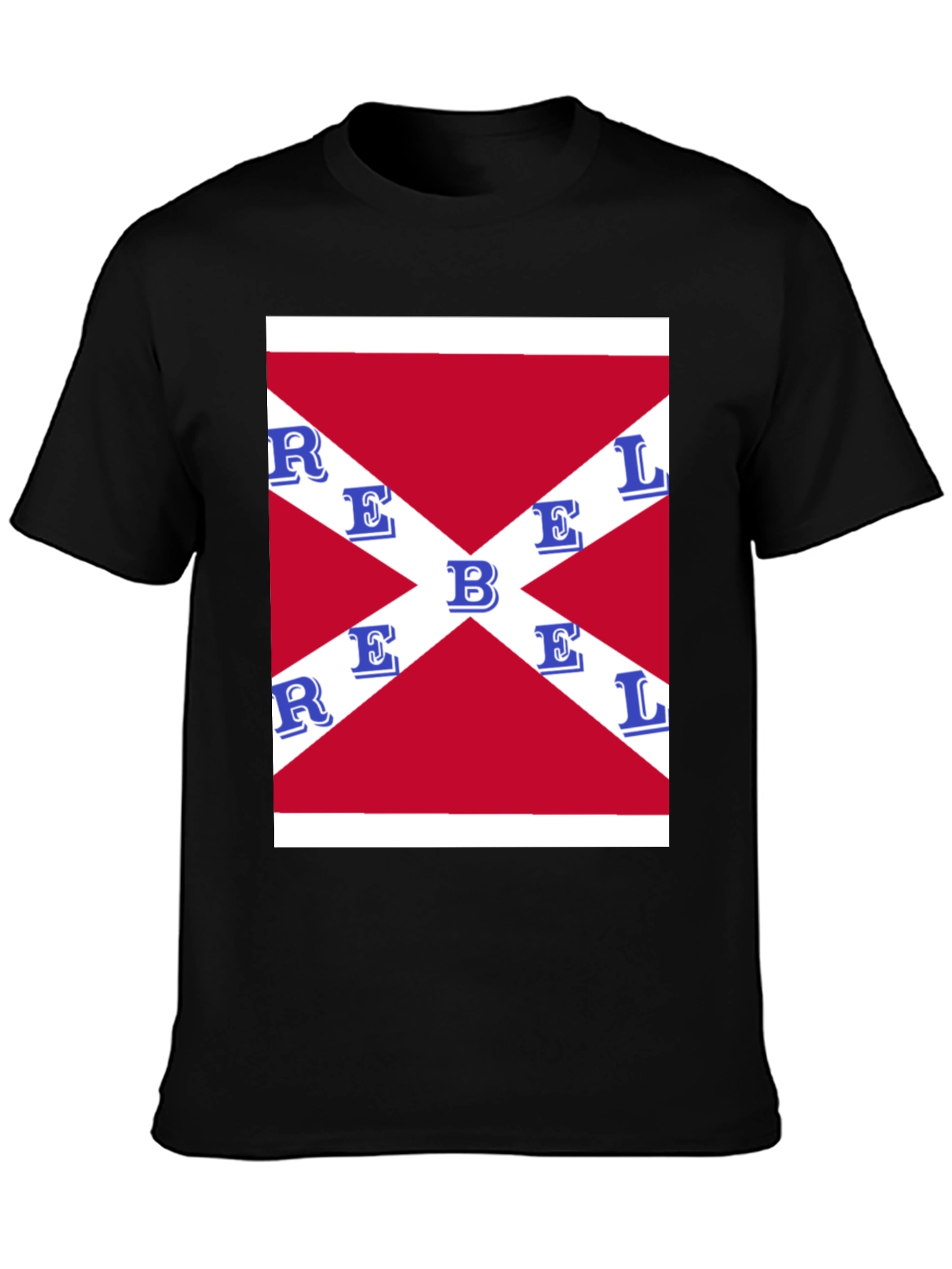 Rebel Flag Graphic T-Shirt - Black