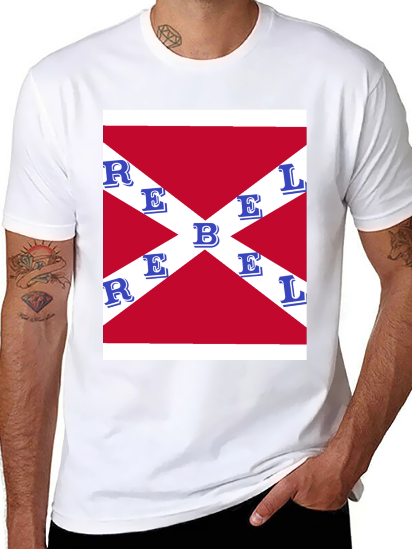 Rebel Flag Graphic T-Shirt - Black