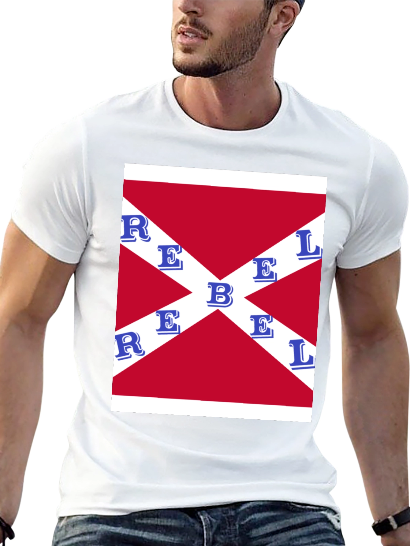 Rebel Flag Graphic T-Shirt - Black